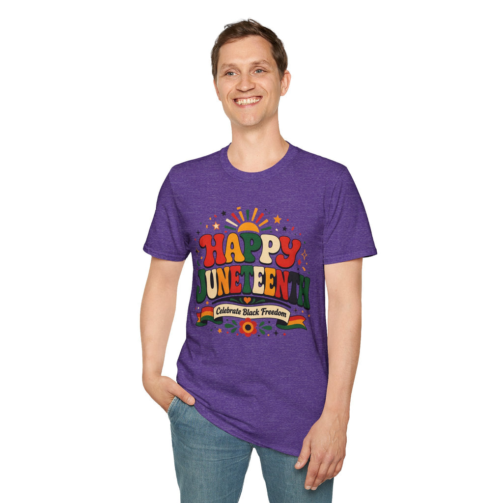 Juneteenth T-Shirt - "Happy Juneteenth" Retro Celebration Tee