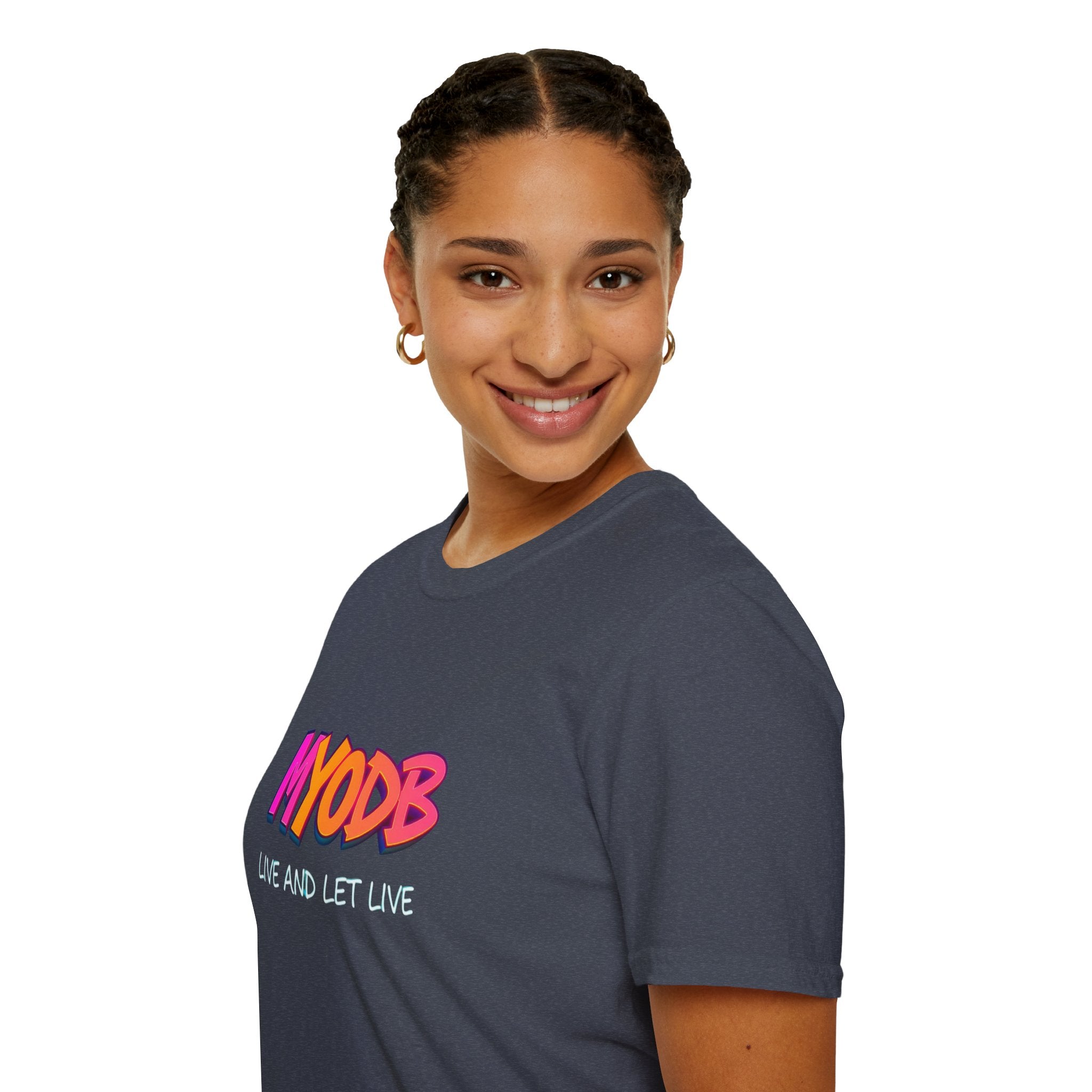 Camiseta MYODB "Vive y deja vivir" | Camiseta unisex de estilo suave | Ropa informal