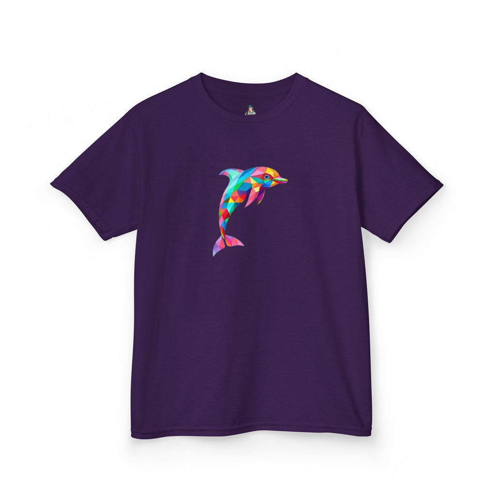 Colorful Fractal Dolphin Kids Heavy Cotton Tee - EqualiTees.Me