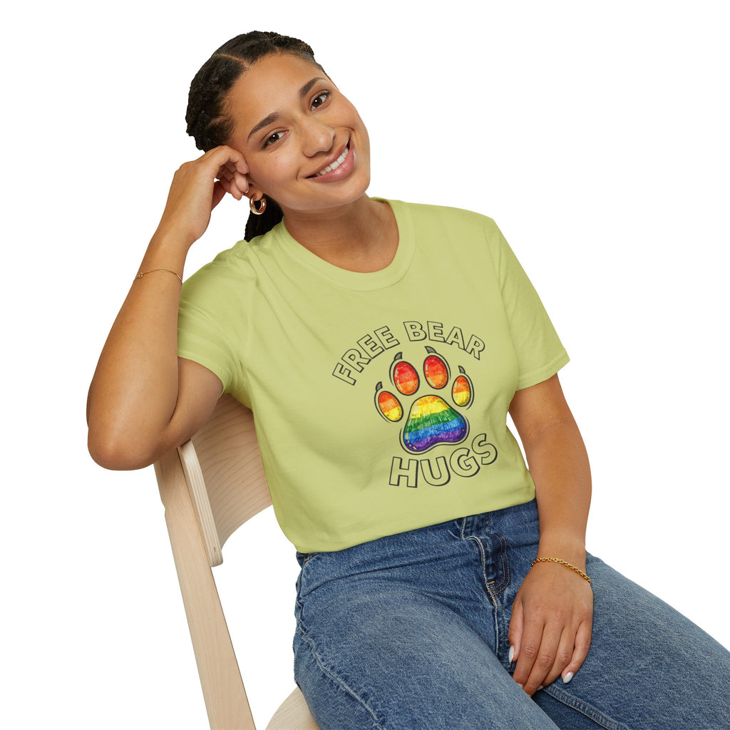 Free Bear Hugs Rainbow Paw T-Shirt