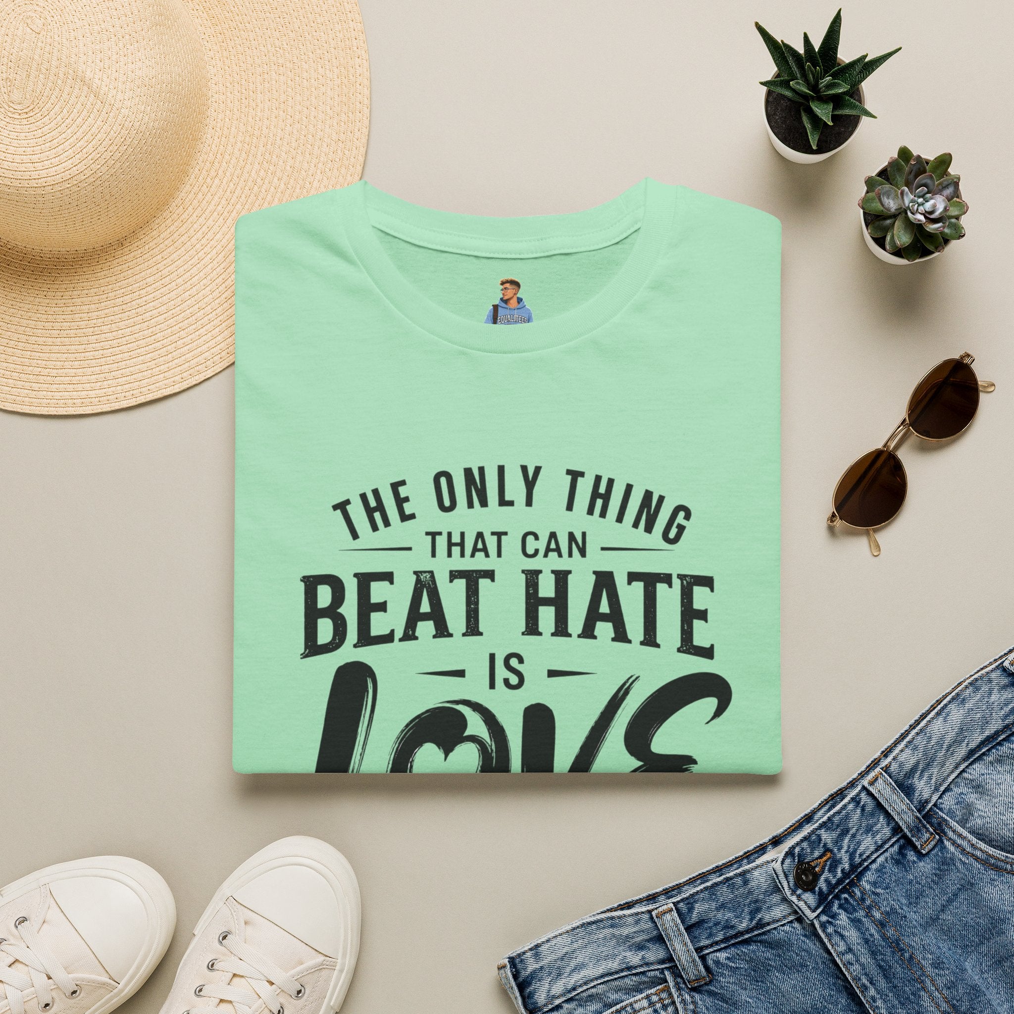 T-Shirt — "The Only Thing That Can Beat Hate Is Love" Inspirational Tee