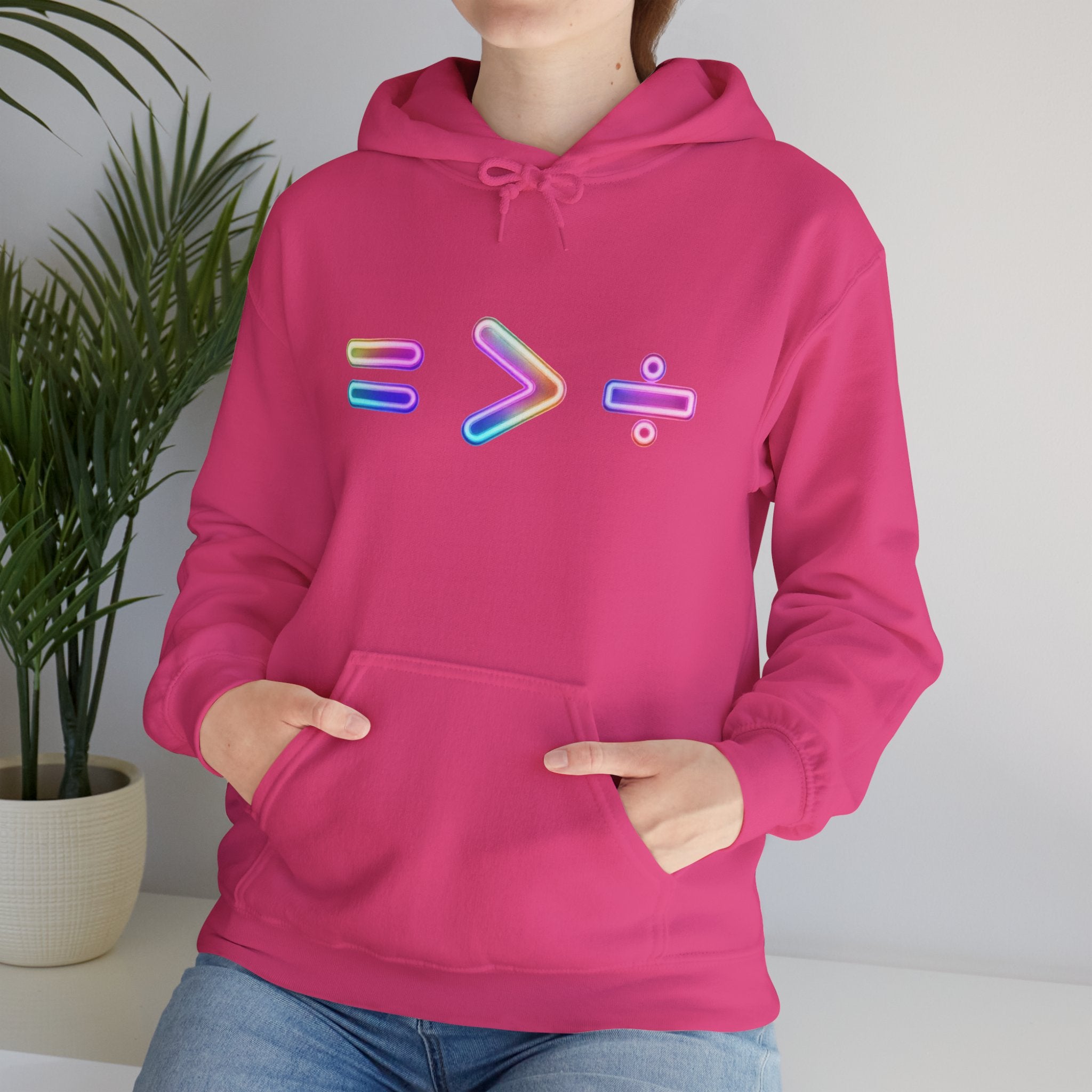 Equality is Greater than Division Neon Style Pullover Hoodie