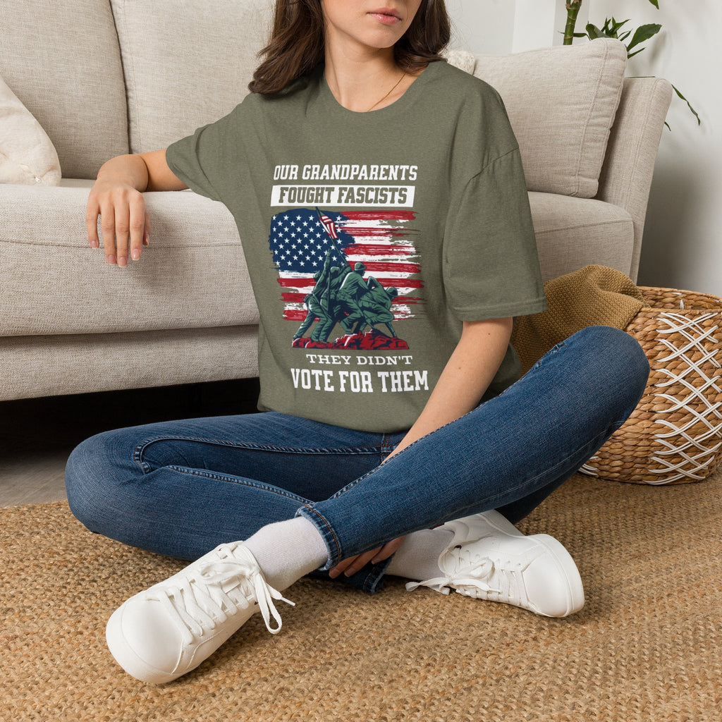 Unisex Softstyle T-Shirt: 'Our Grandparents Fought Fascists' Patriotic Tee