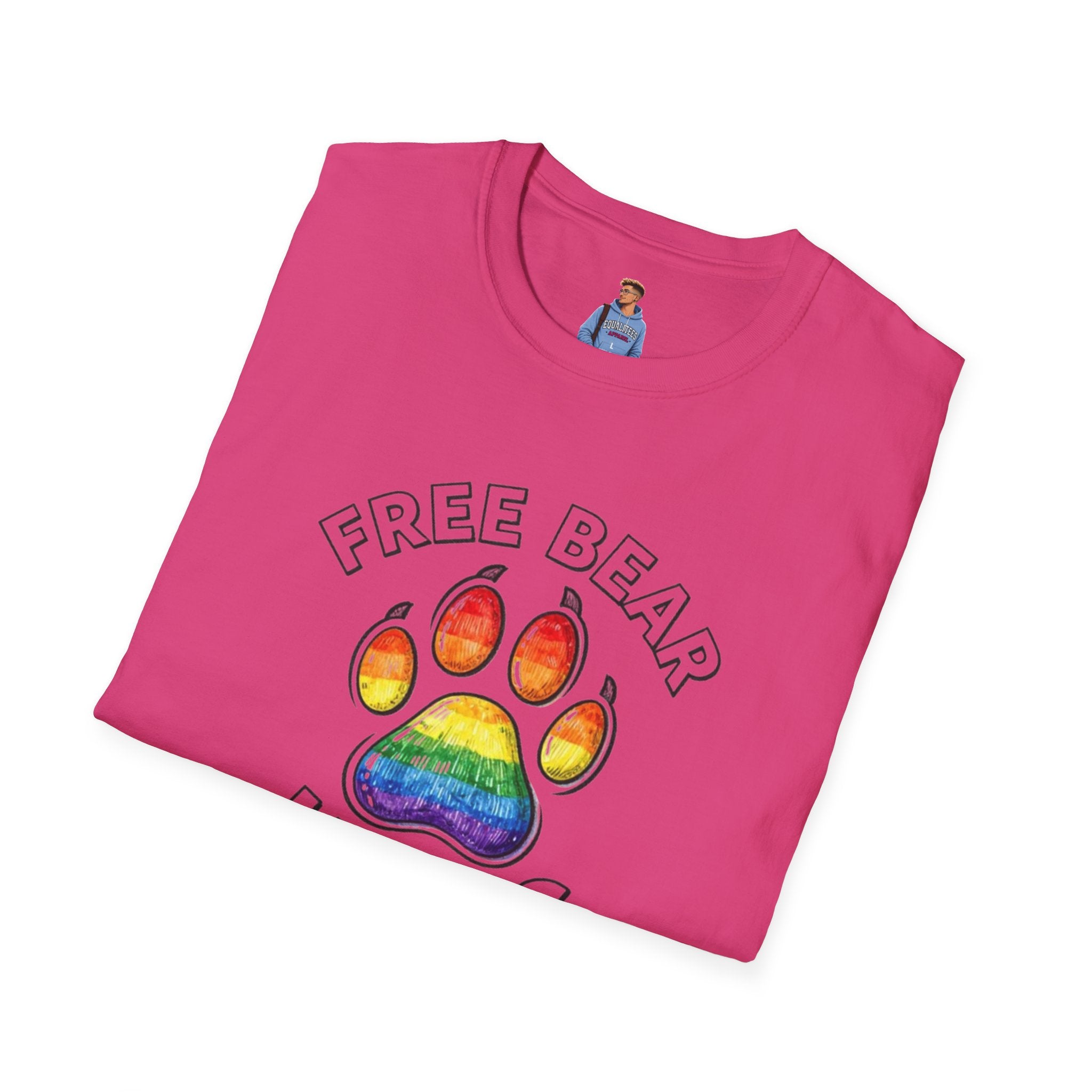 Free Bear Hugs Rainbow Paw T-Shirt