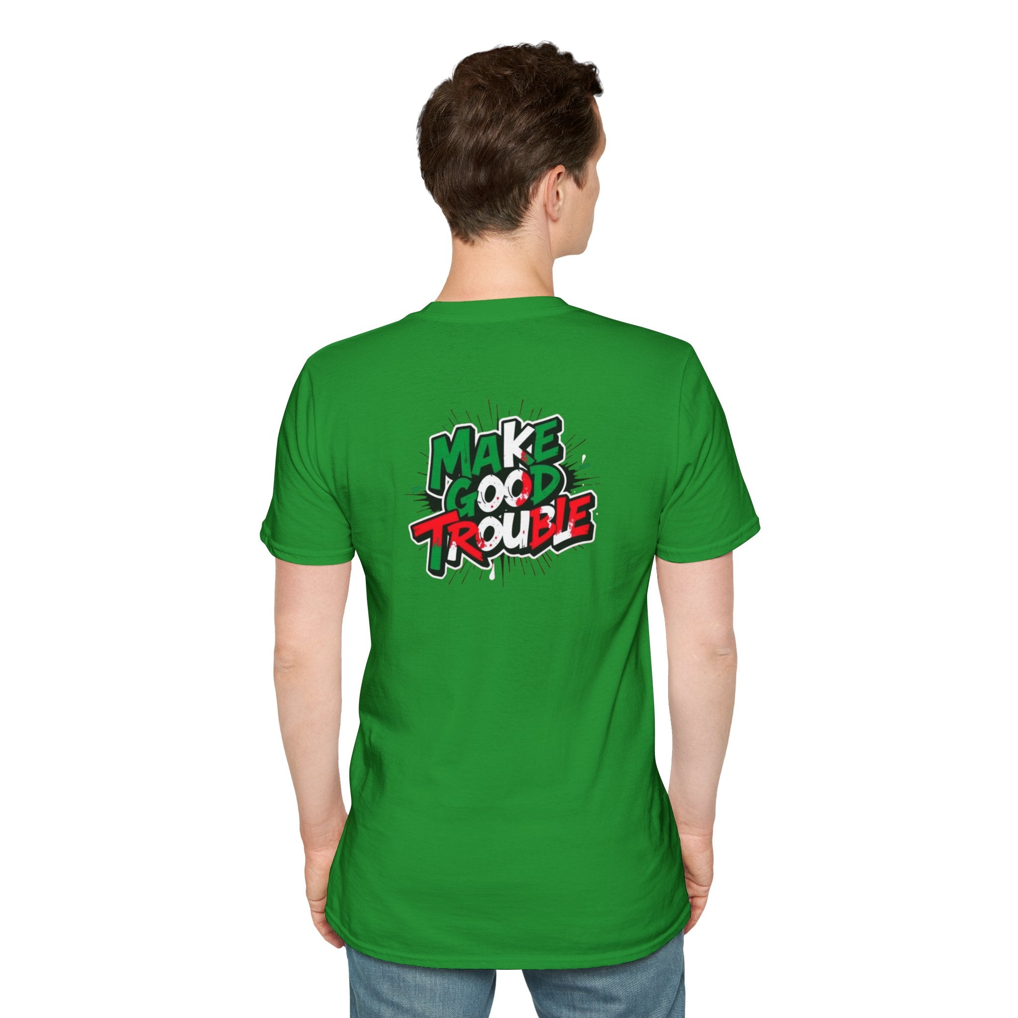 Camiseta unisex de estilo suave Make Good Trouble | Divertida camiseta gráfica para activistas y creadores de tendencias