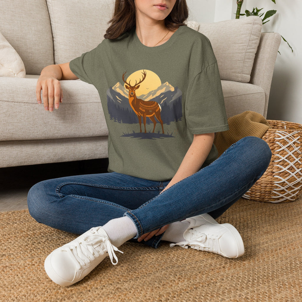 Mountain Sunset Deer Unisex Softstyle T-Shirt