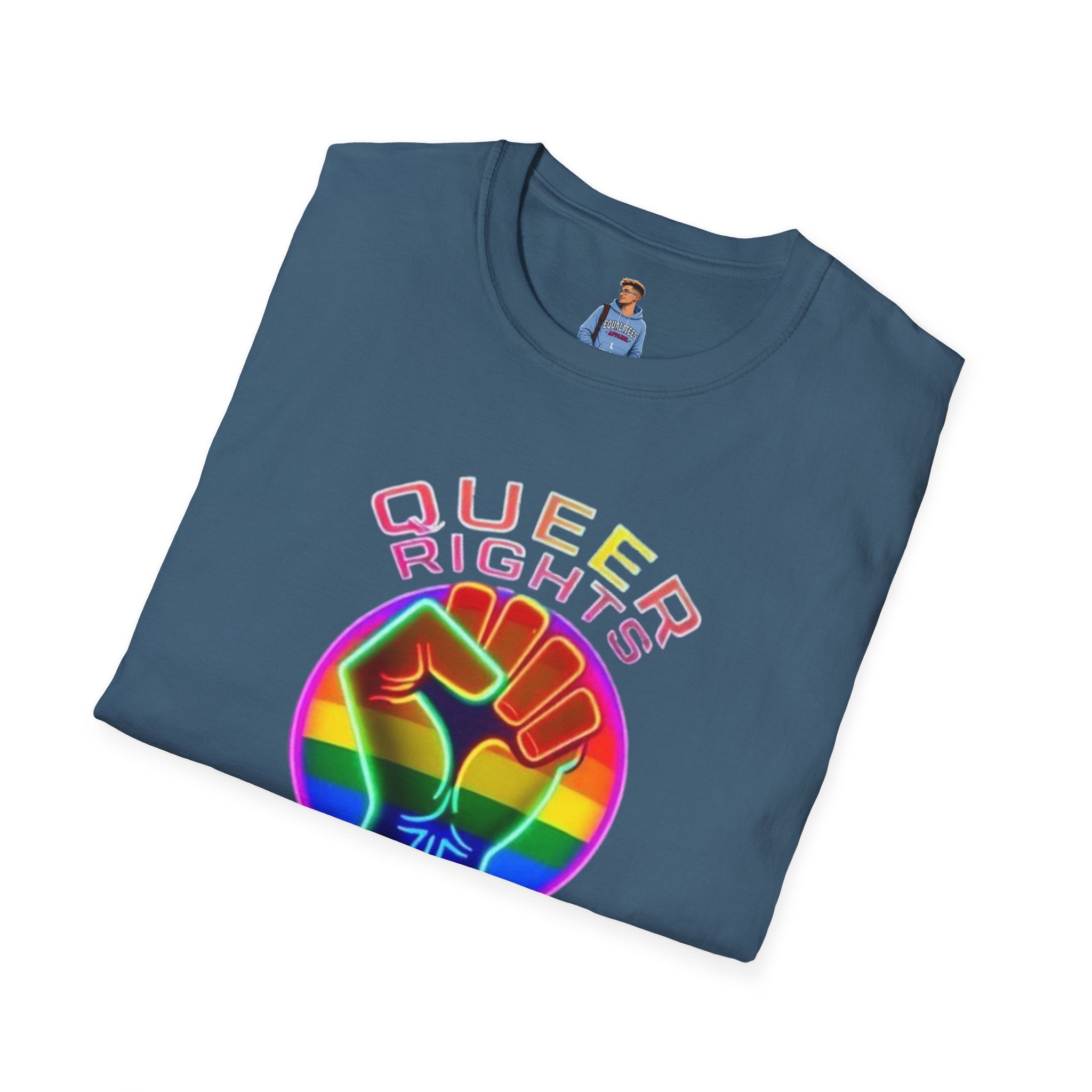 Unisex Softstyle T-Shirt - Queer Rights Are Human Rights Statement Tee