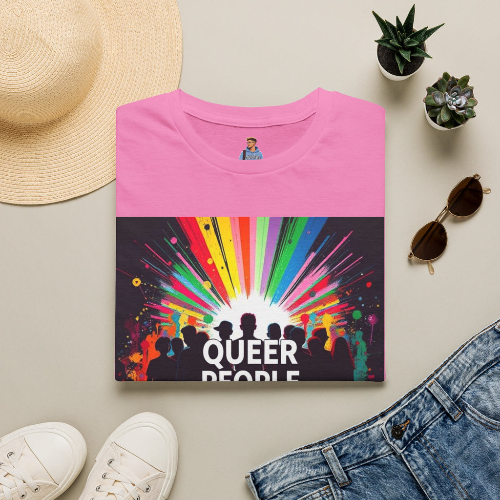 Unisex Softstyle T-Shirt - 'Queer People Belong Everywhere' Pride Graphic Tee