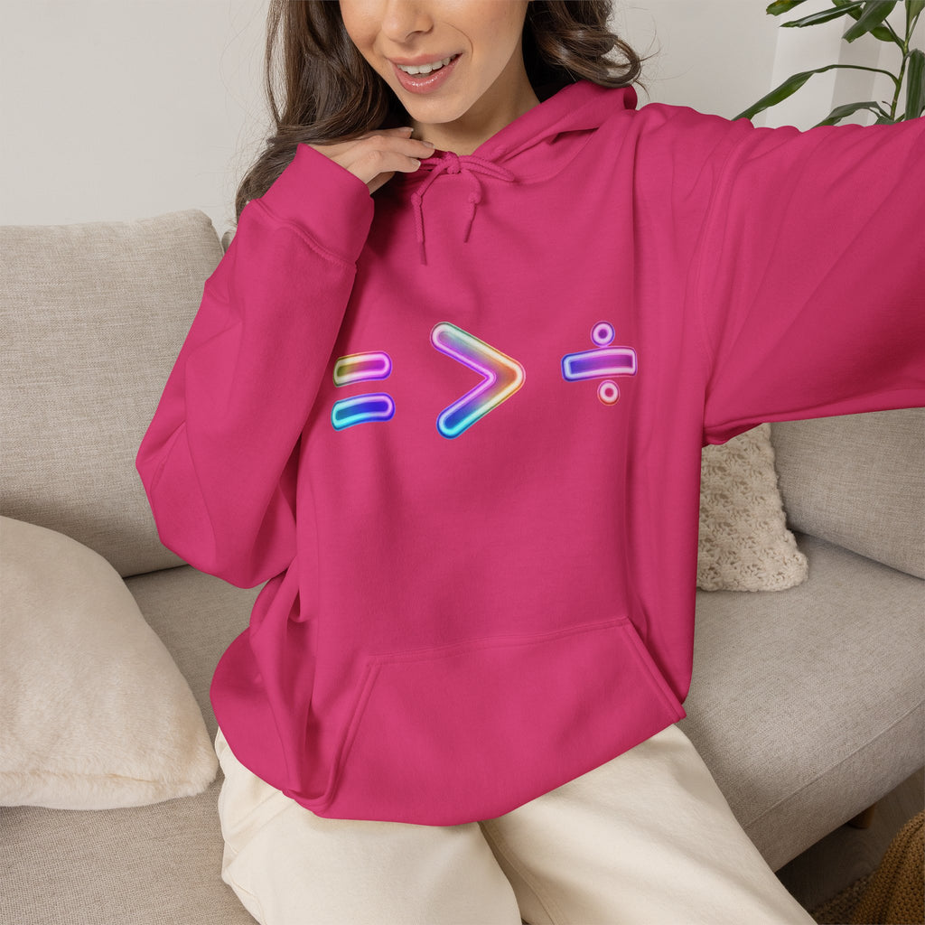 Equality is Greater than Division Neon Style Pullover Hoodie