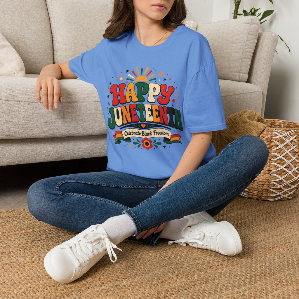Juneteenth T-Shirt - "Happy Juneteenth" Retro Celebration Tee