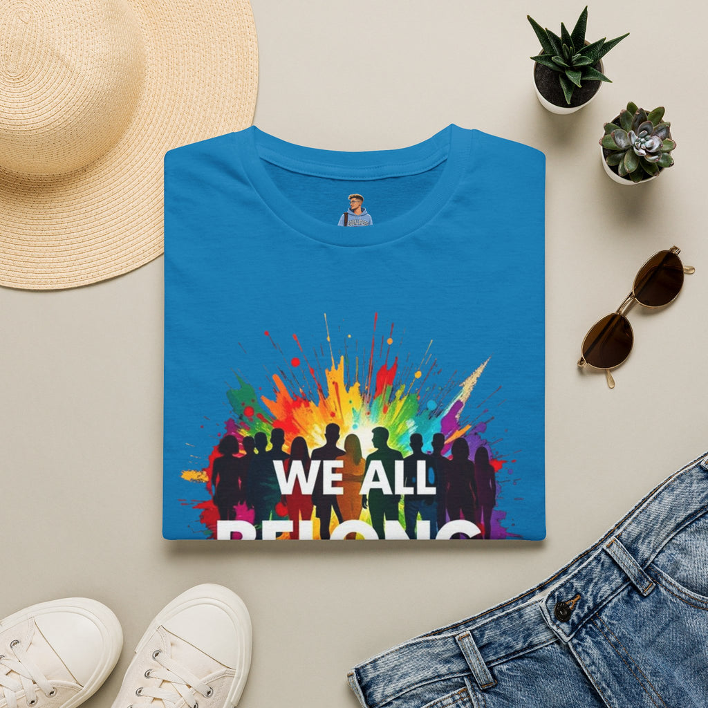 We All Belong Unisex Softstyle T-Shirt - Colorful Pride Tee