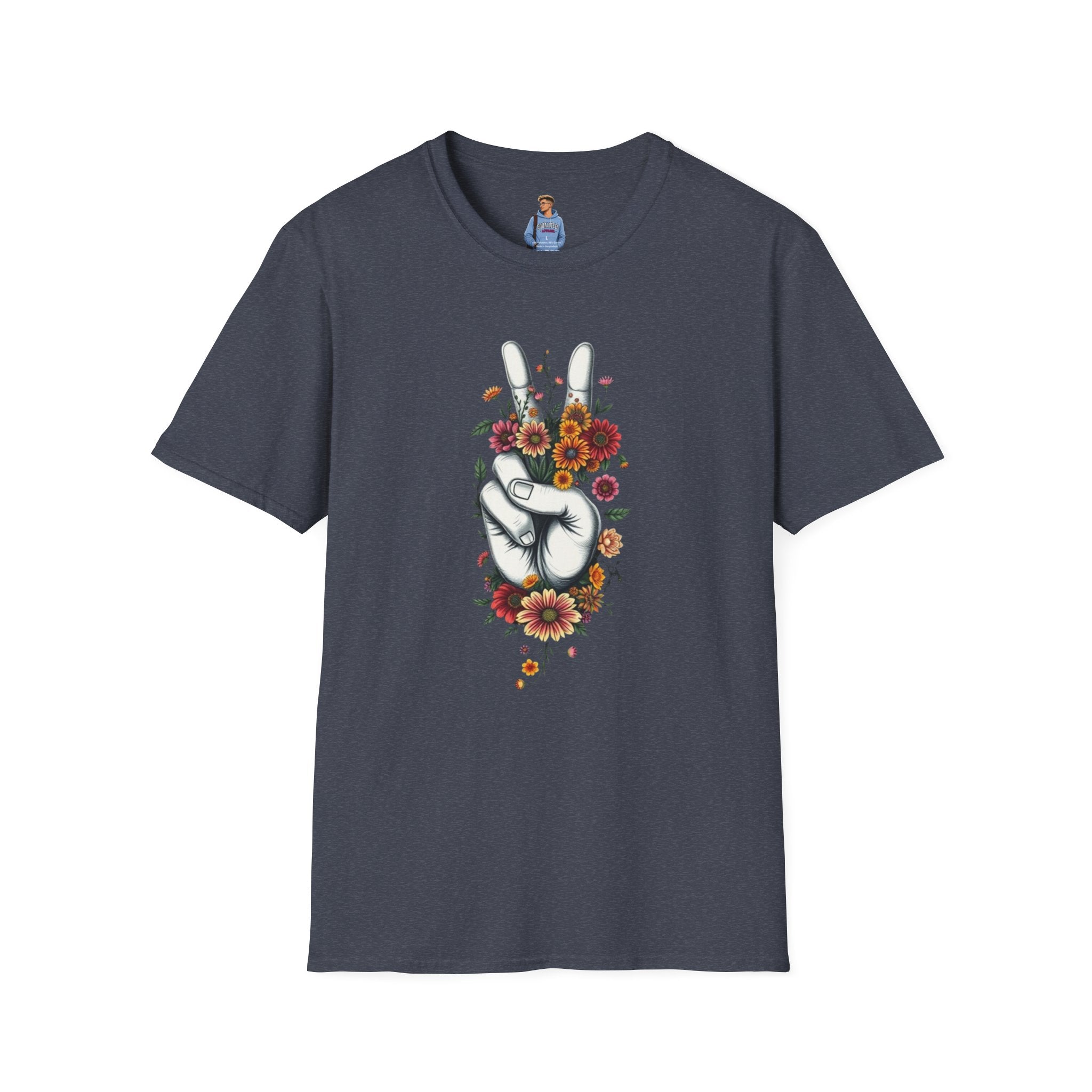 Grow Peace Unisex Softstyle T-Shirt - Boho Inspiration, Perfect for Festivals and Everyday Wear