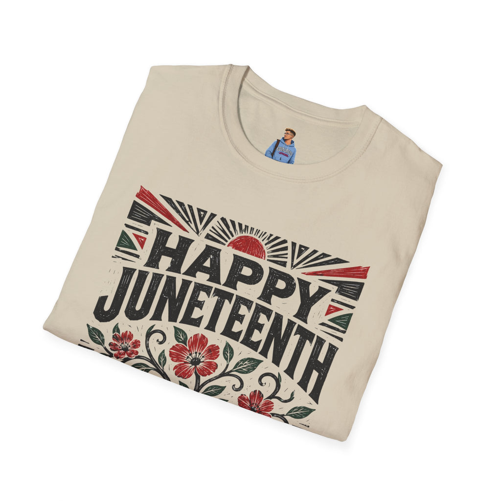 Juneteenth T-Shirt — "Happy Juneteenth" Floral Freedom Tee