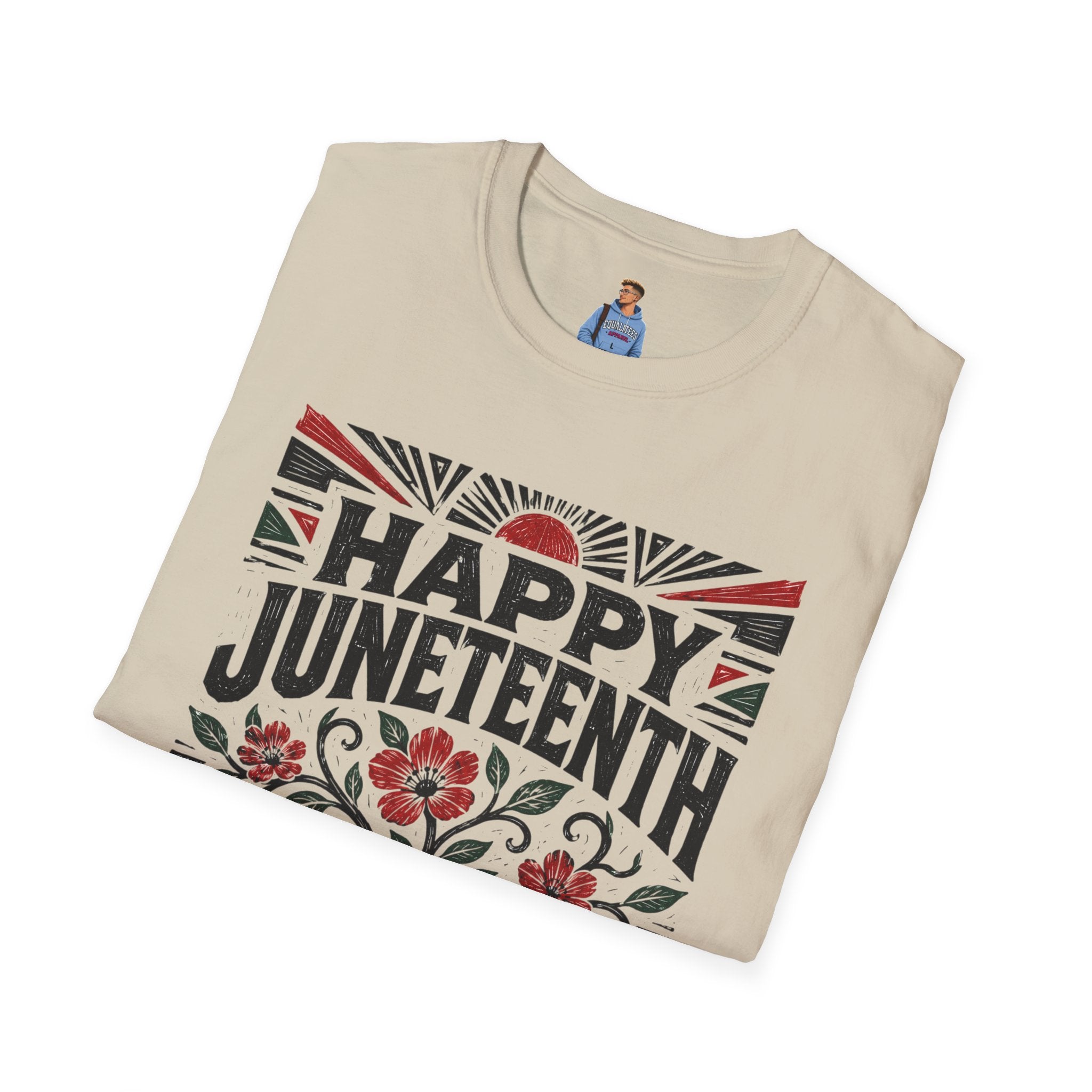 Juneteenth T-Shirt — "Happy Juneteenth" Floral Freedom Tee