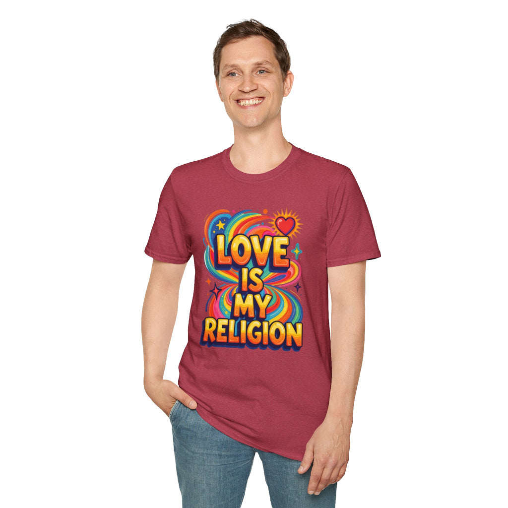 Love Is My Religion Retro Rainbow Graphic T-shirt