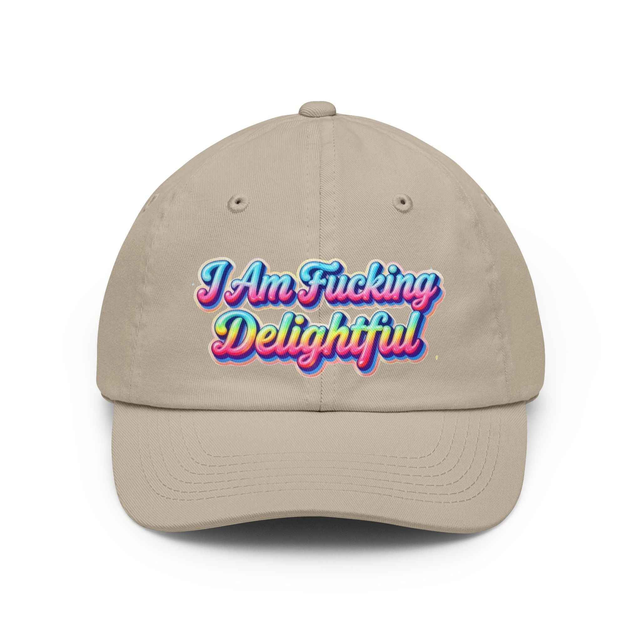 "I Am Fucking Delightful" Retro Rainbow Cap