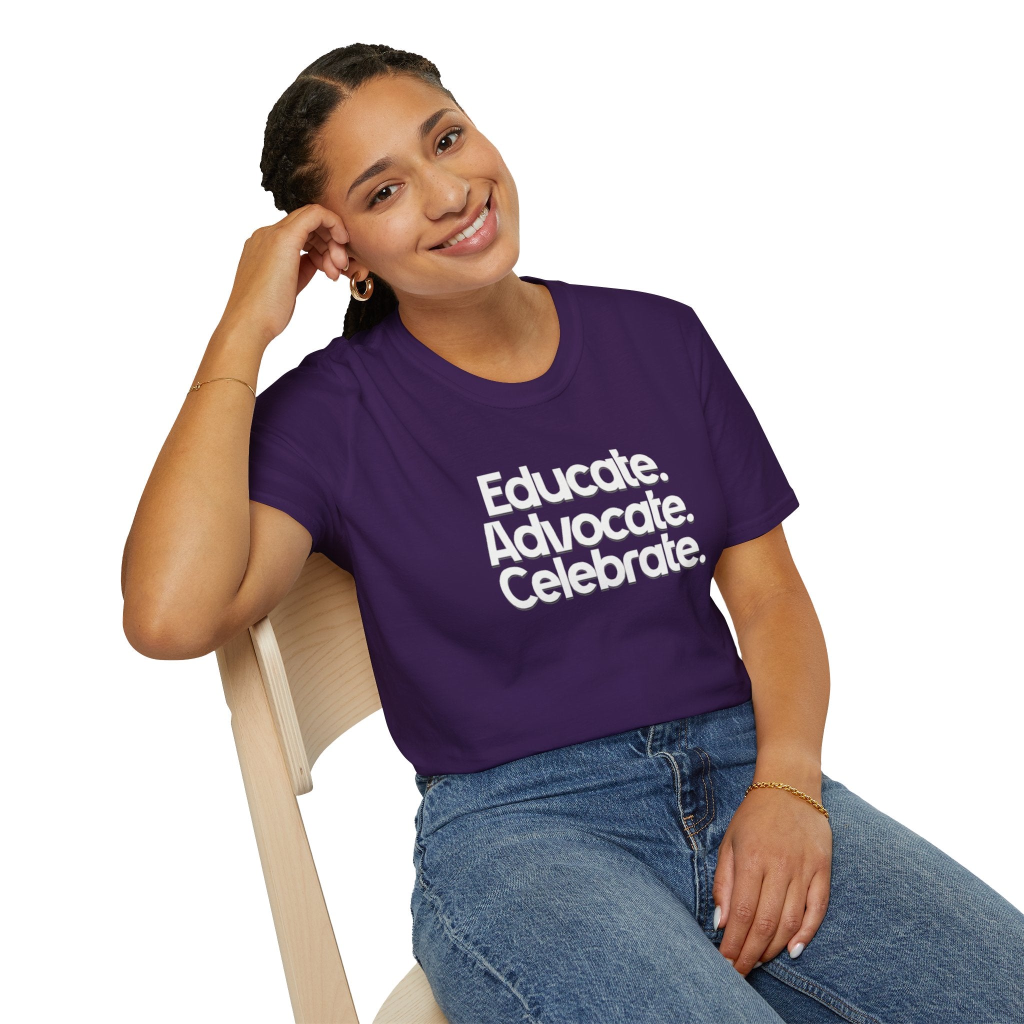 Educate. Advocate. Celebrate. Minimalist Pride T-Shirt