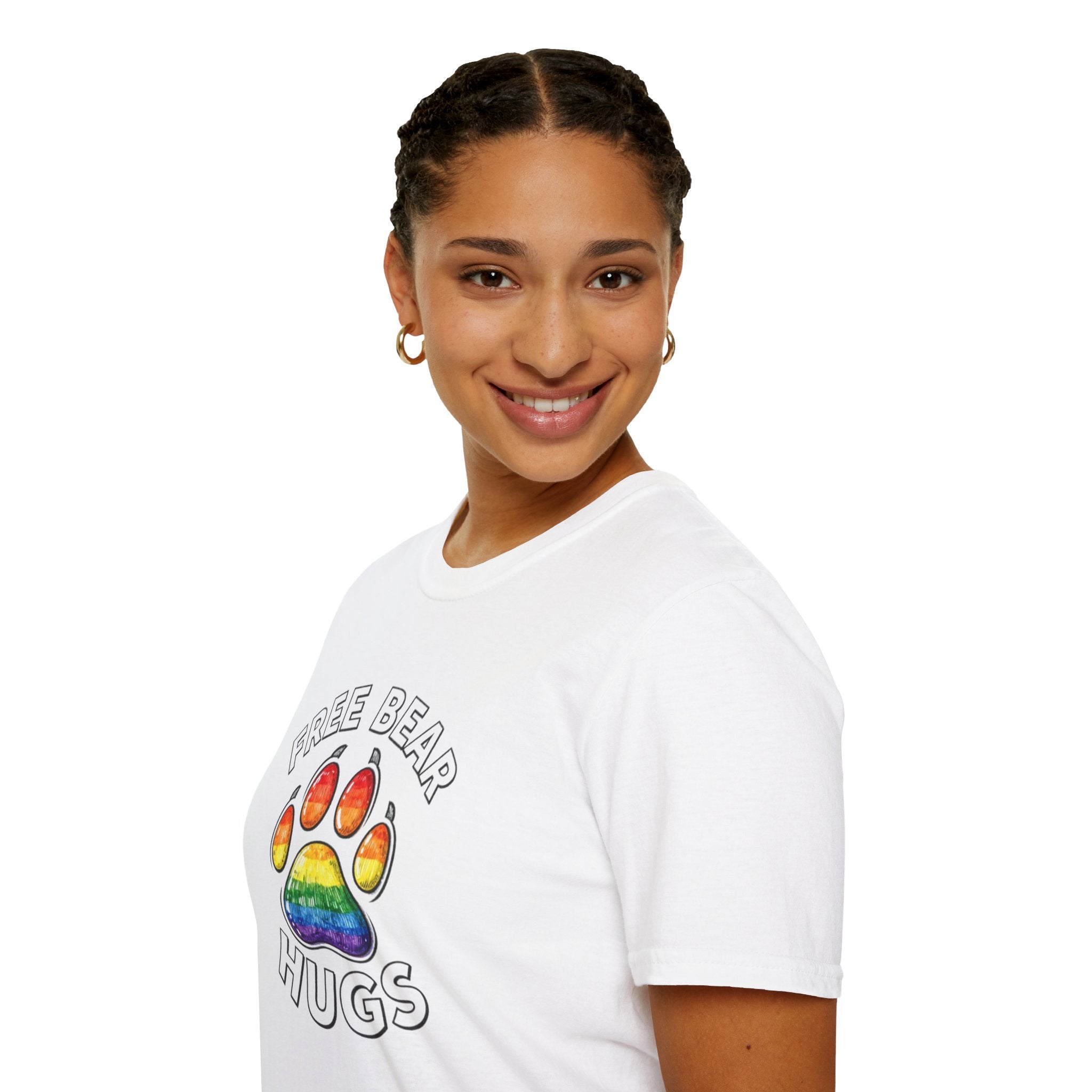 Free Bear Hugs Rainbow Paw T-Shirt