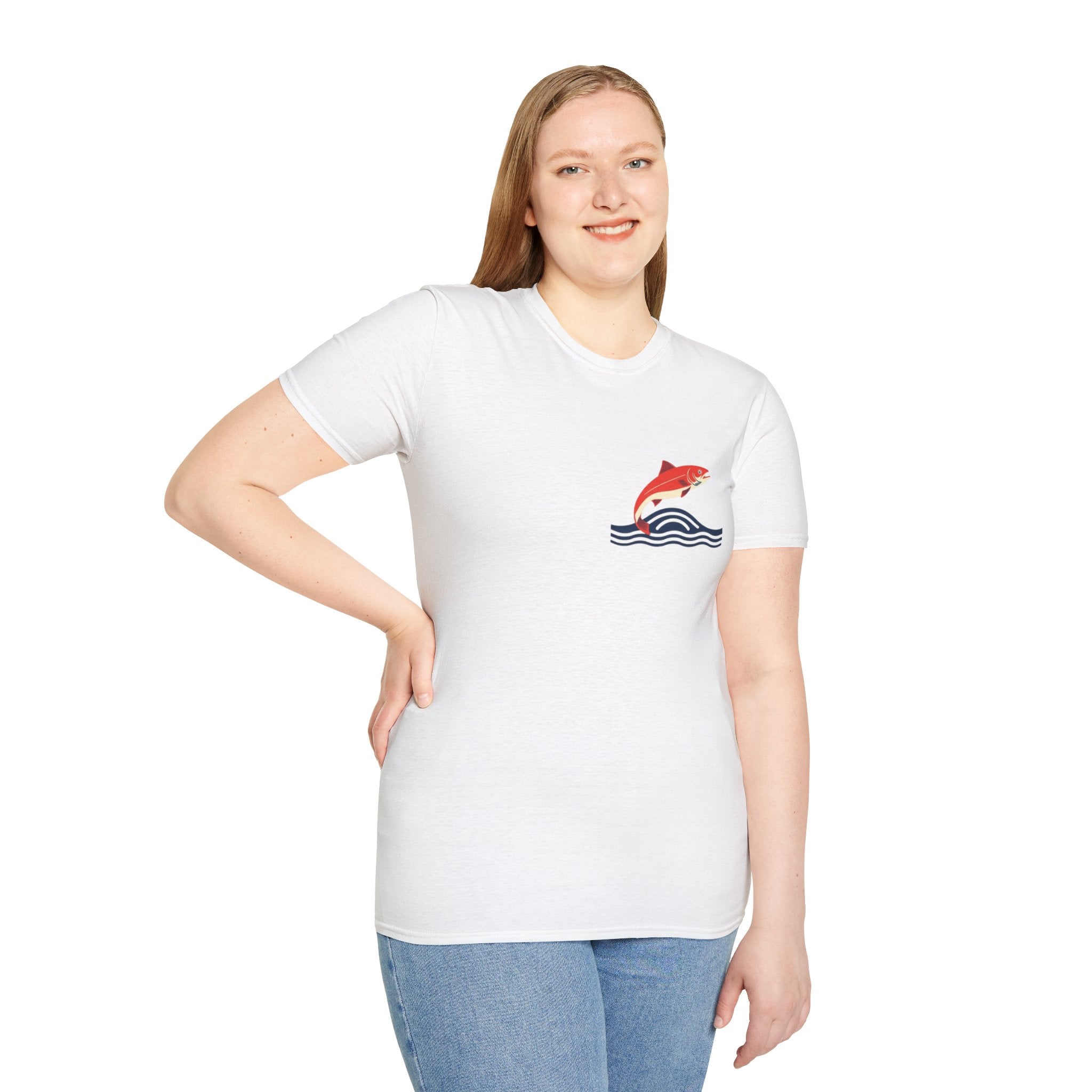 Jumping Salmon Native Pride Softstyle Unisex T-shirt