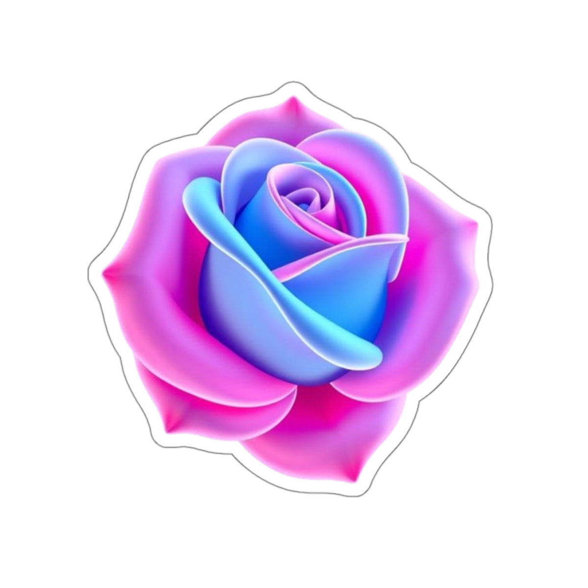 Rose in Trans Pride Colors Sticker - EqualiTees.Me