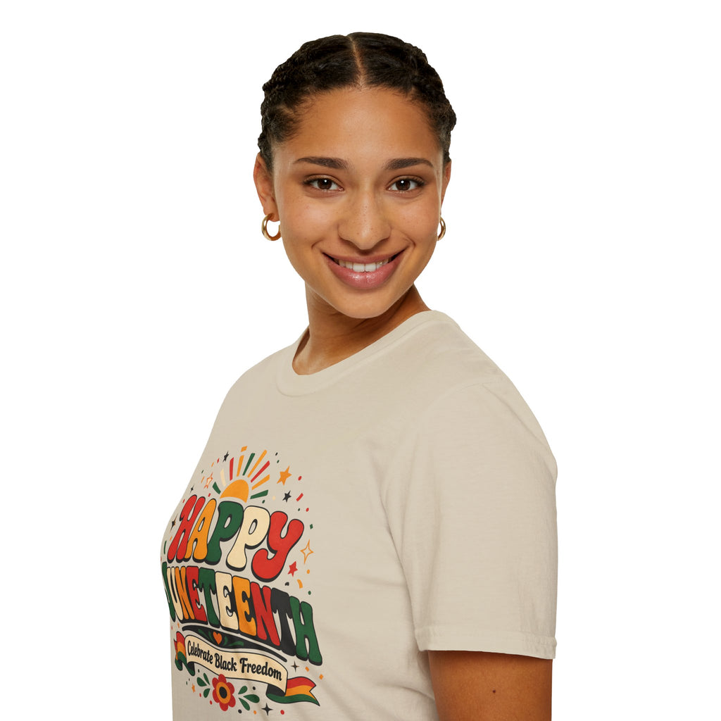 Juneteenth T-Shirt - "Happy Juneteenth" Retro Celebration Tee