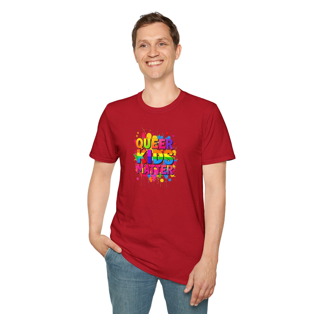 Queer Kids Matter Unisex Softstyle T-Shirt - Celebrate Inclusivity & Pride