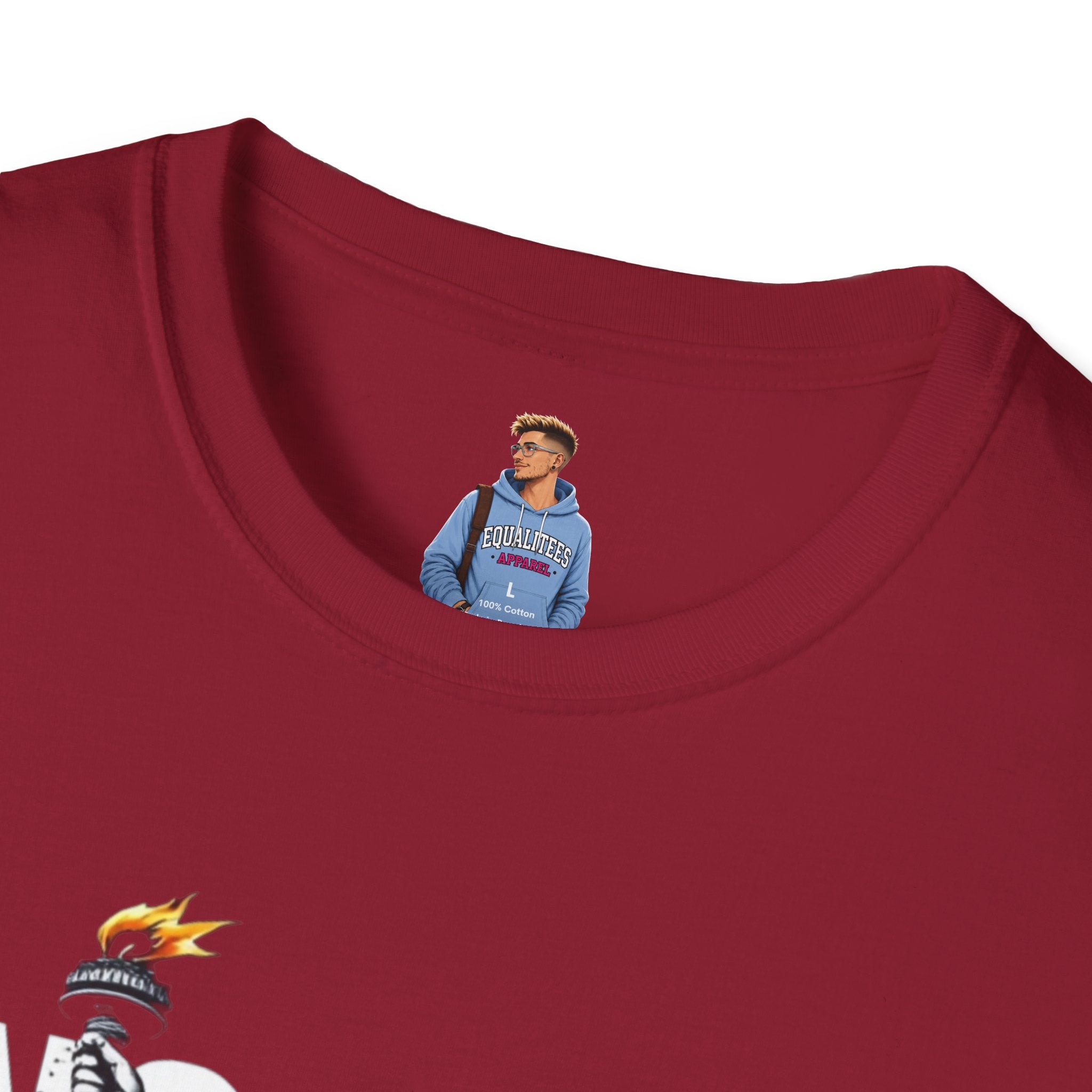 Camiseta unisex de estilo suave: camiseta gráfica con el lema "Nadie es ilegal" para defensores de la justicia social