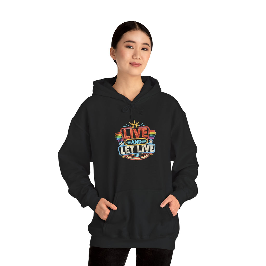 Live And Let Live Hoodie — Retro Peace Graphic Pullover