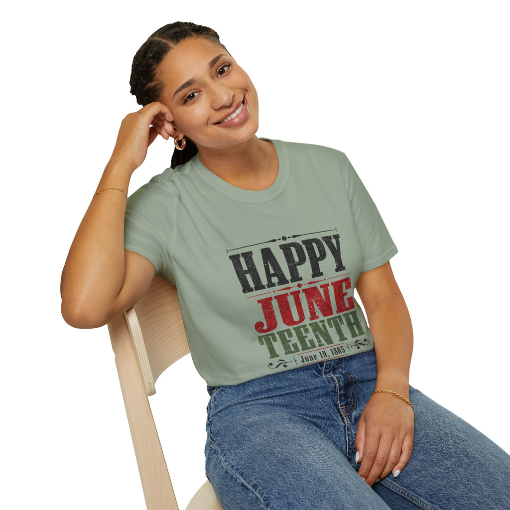 Juneteenth T-Shirt — "Happy Juneteenth" Celebration Tee