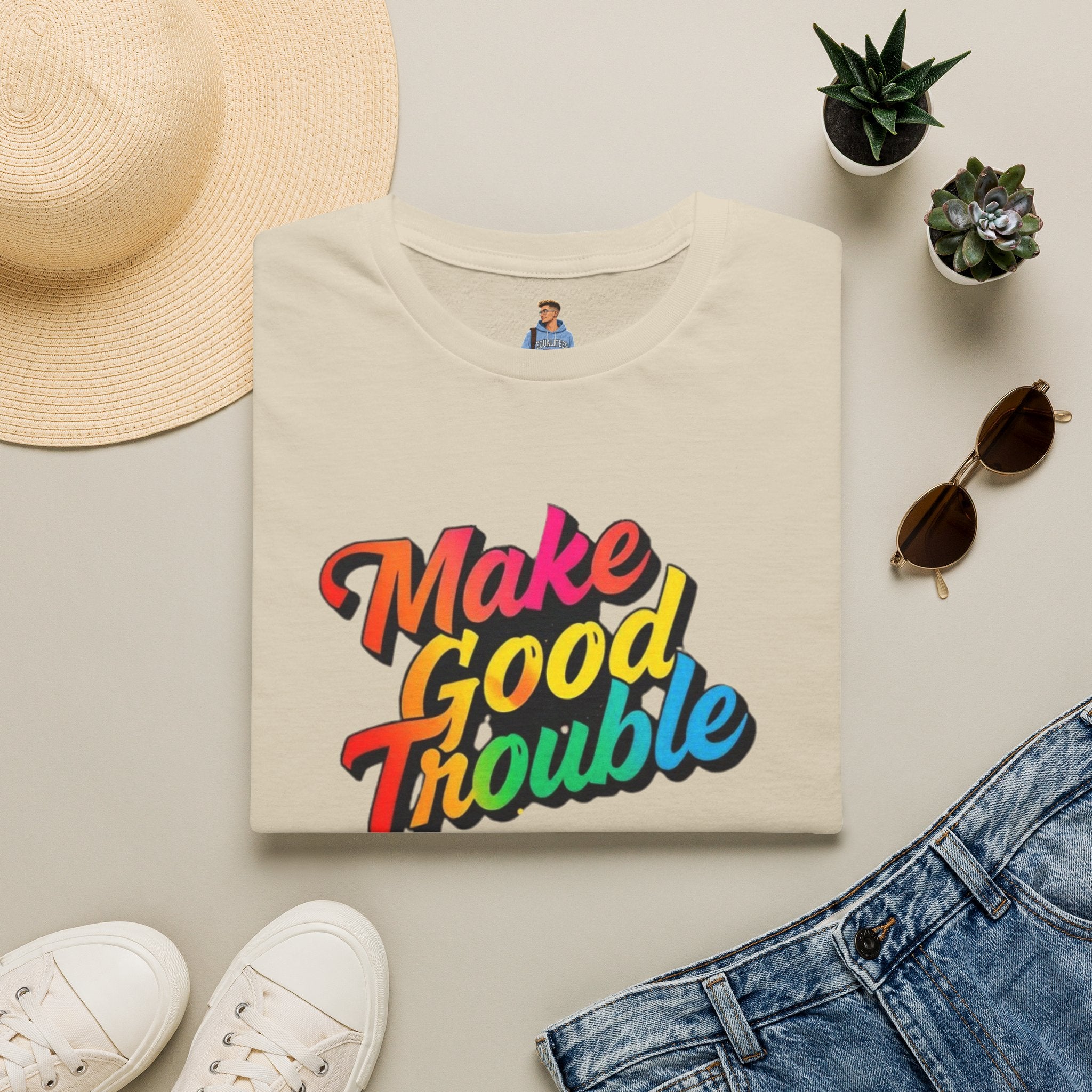 Make Good Trouble' Rainbow T-Shirt