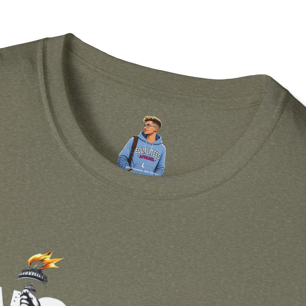 Camiseta unisex de estilo suave: camiseta gráfica con el lema "Nadie es ilegal" para defensores de la justicia social