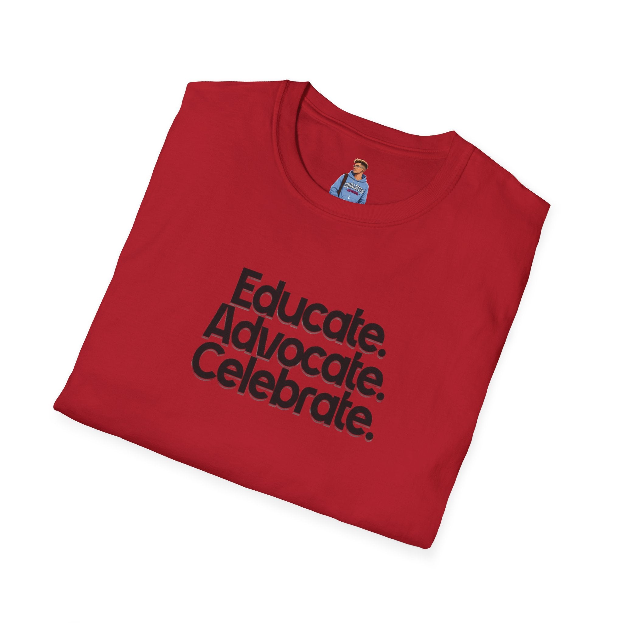 Teacher Advocate T-Shirt - Subtle Pride Educate Advocate Celebrate Design