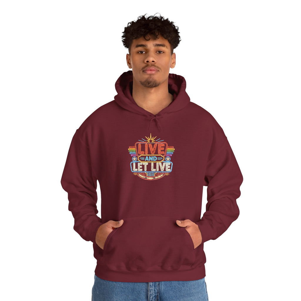 Live And Let Live Hoodie — Retro Peace Graphic Pullover
