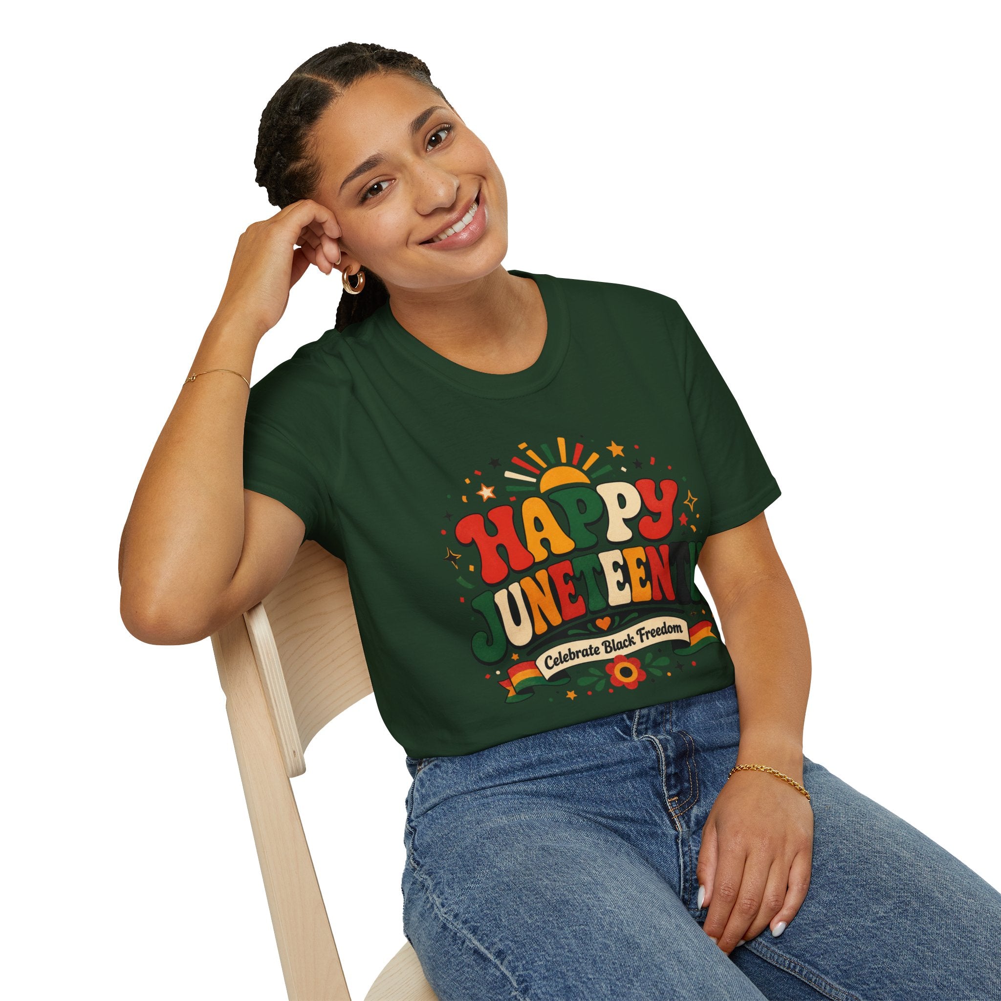 Juneteenth T-Shirt - "Happy Juneteenth" Retro Celebration Tee