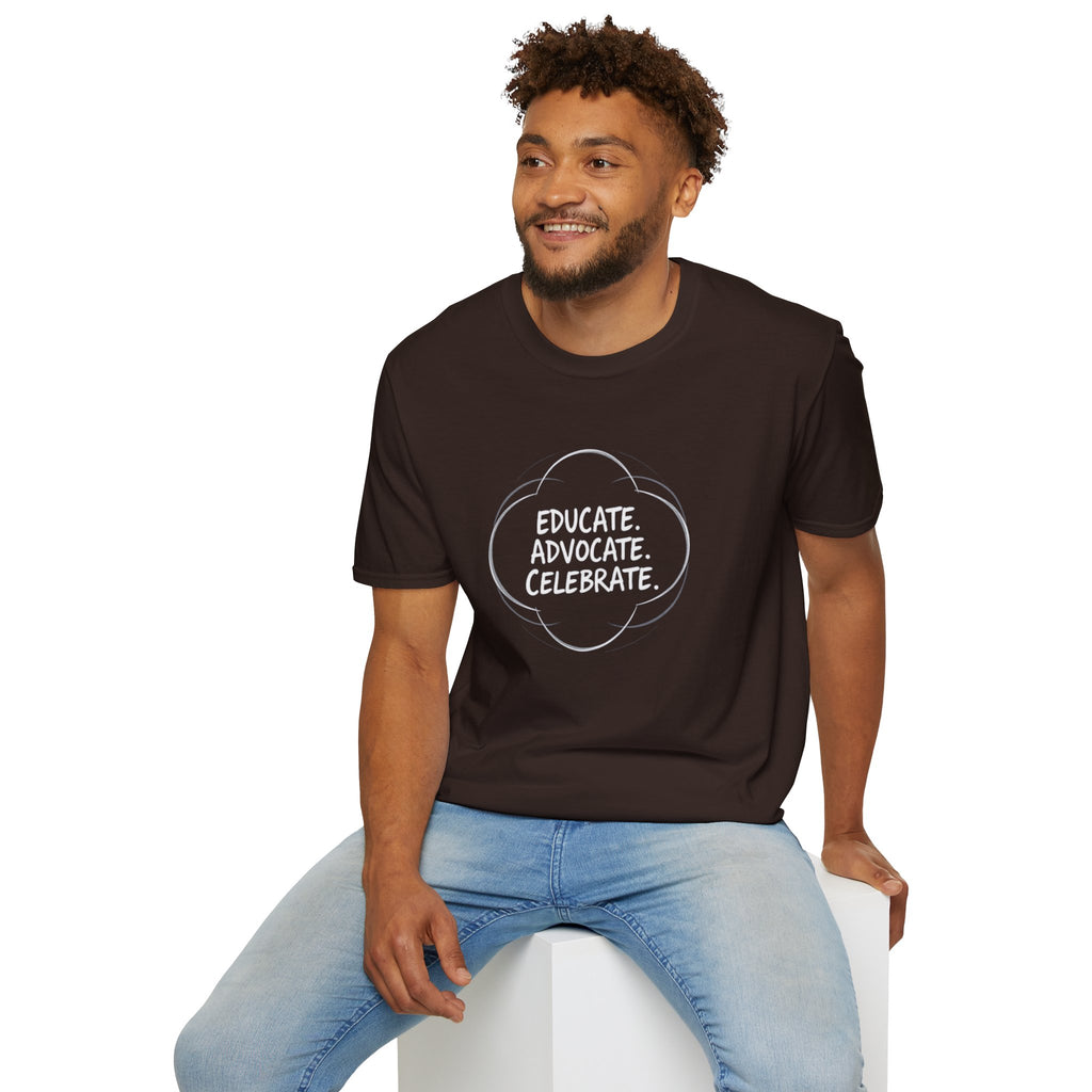 Subtle Pride Educate Advocate Celebrate Minimalist T-Shirt for Every Occasion