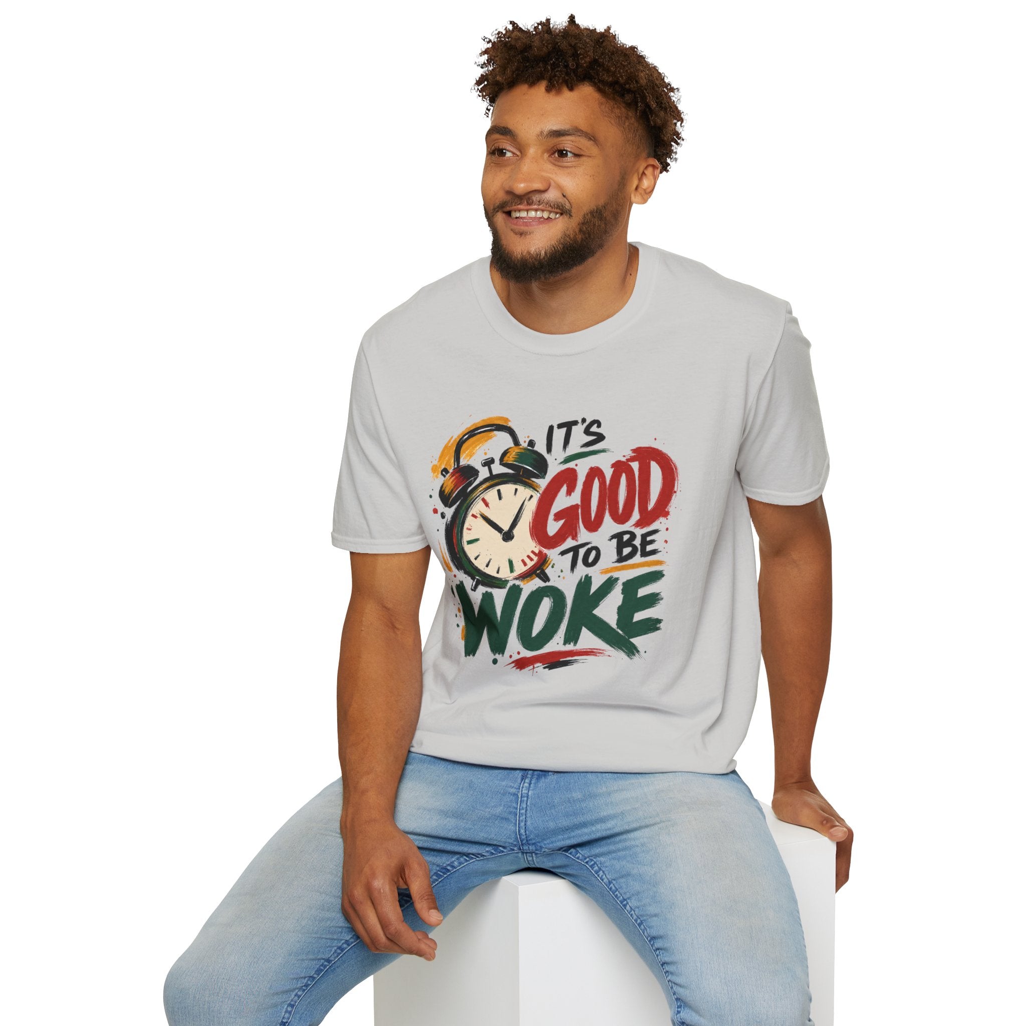 T-Shirt — "It's Good To Be Woke" Graphic Tee (Alarm Clock Design)