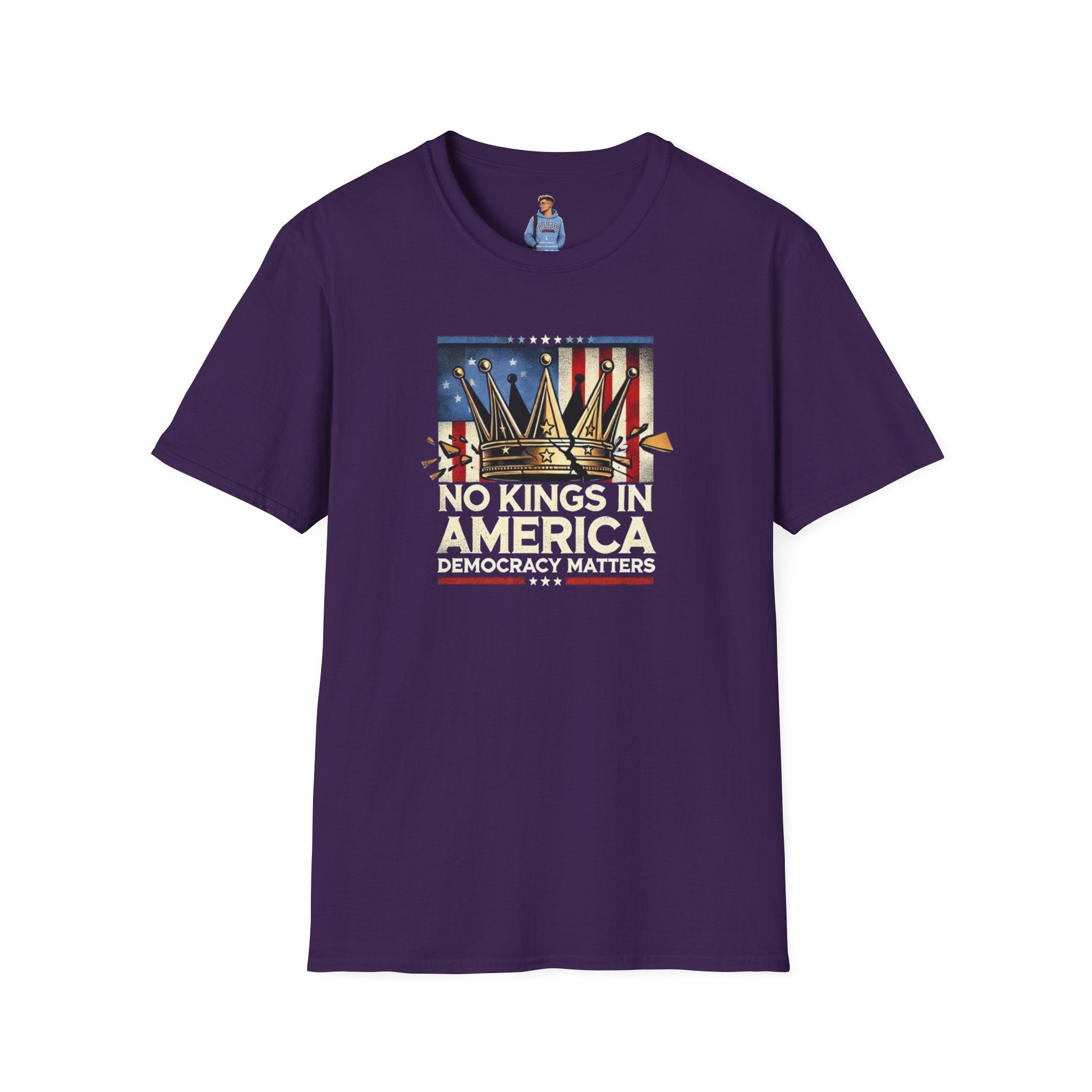 No Kings in America-Democracy Matters  Unisex Softstyle T-Shirt