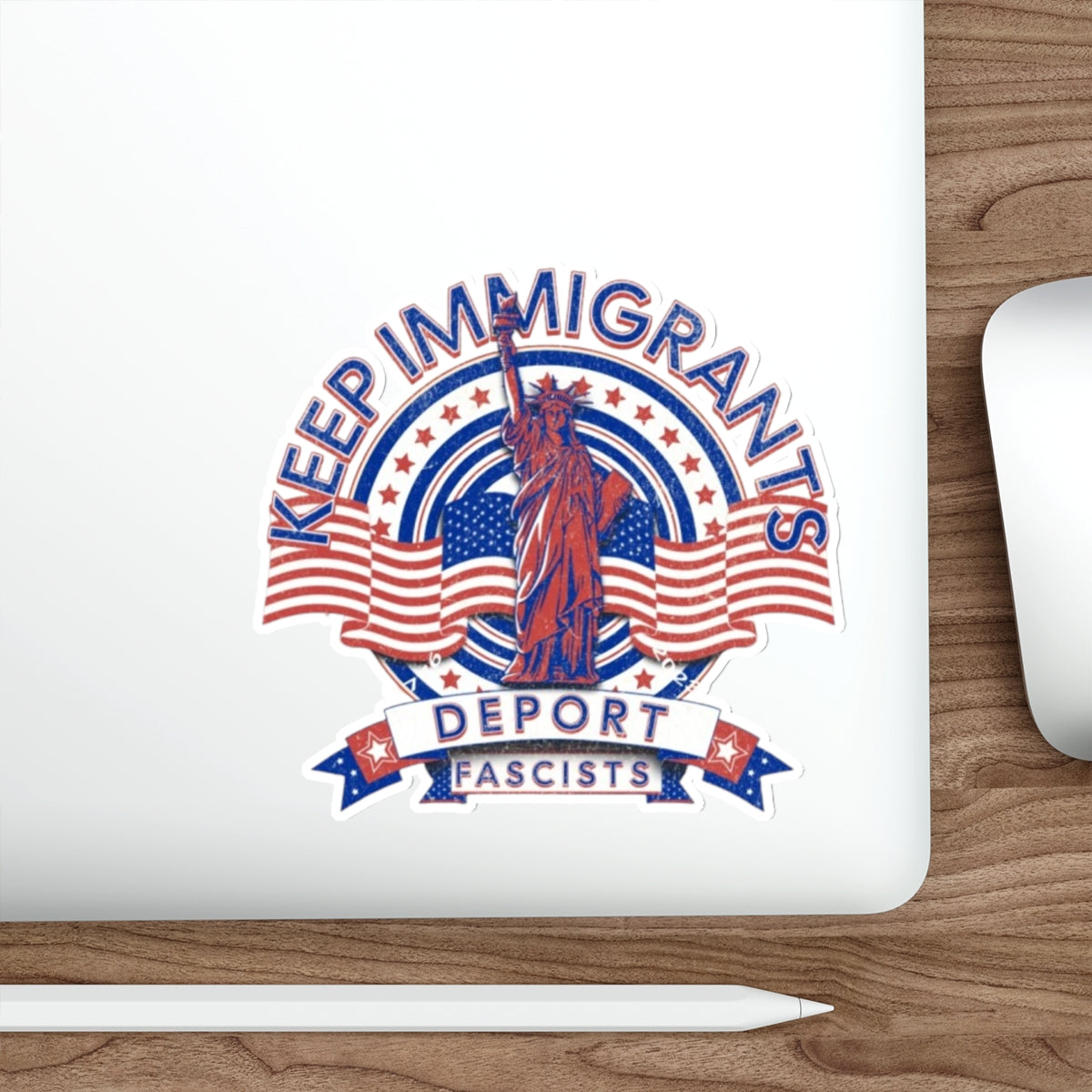 Keep Immigrants Deport Fascists Die-Cut Sticker