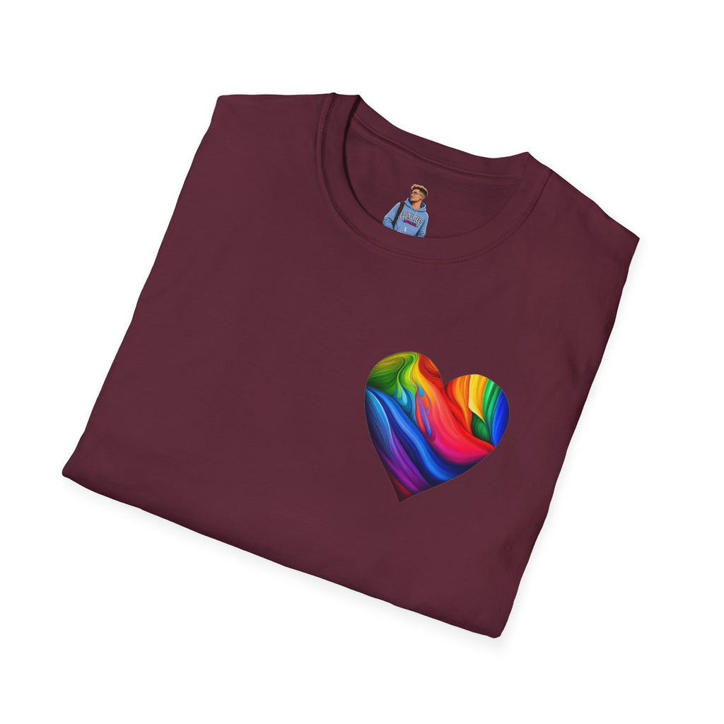 Camiseta unisex Softstyle - Diseño de corazón de orgullo con la frase 'La existencia es resistencia'