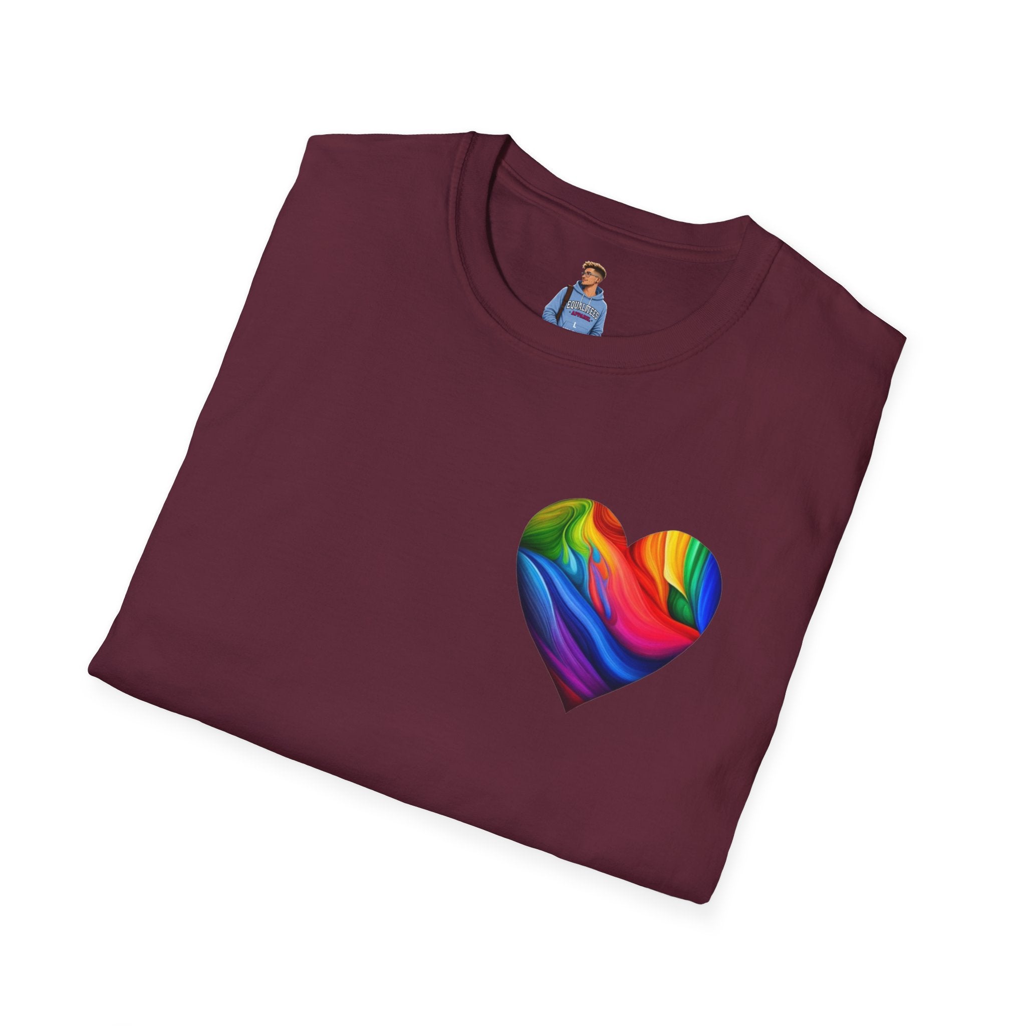 Camiseta unisex Softstyle - Diseño de corazón de orgullo con la frase 'La existencia es resistencia'