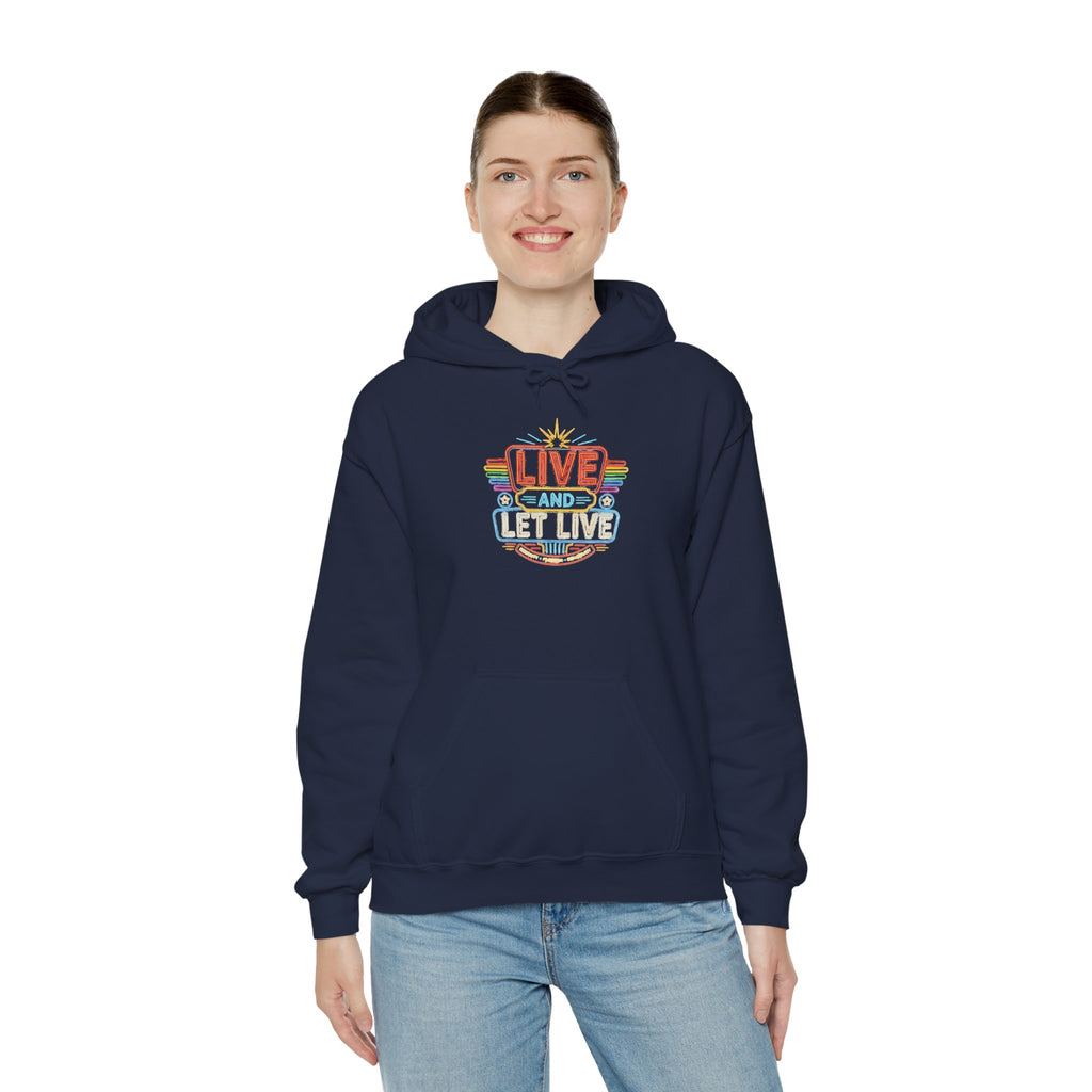 Live And Let Live Hoodie — Retro Peace Graphic Pullover