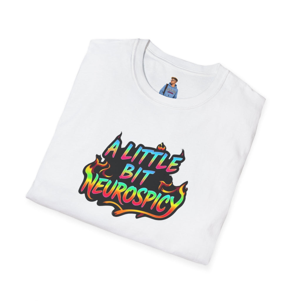 Camiseta unisex de estilo suave A Little Bit Neurospicy: camiseta gráfica divertida y peculiar para la conciencia neurodivergente