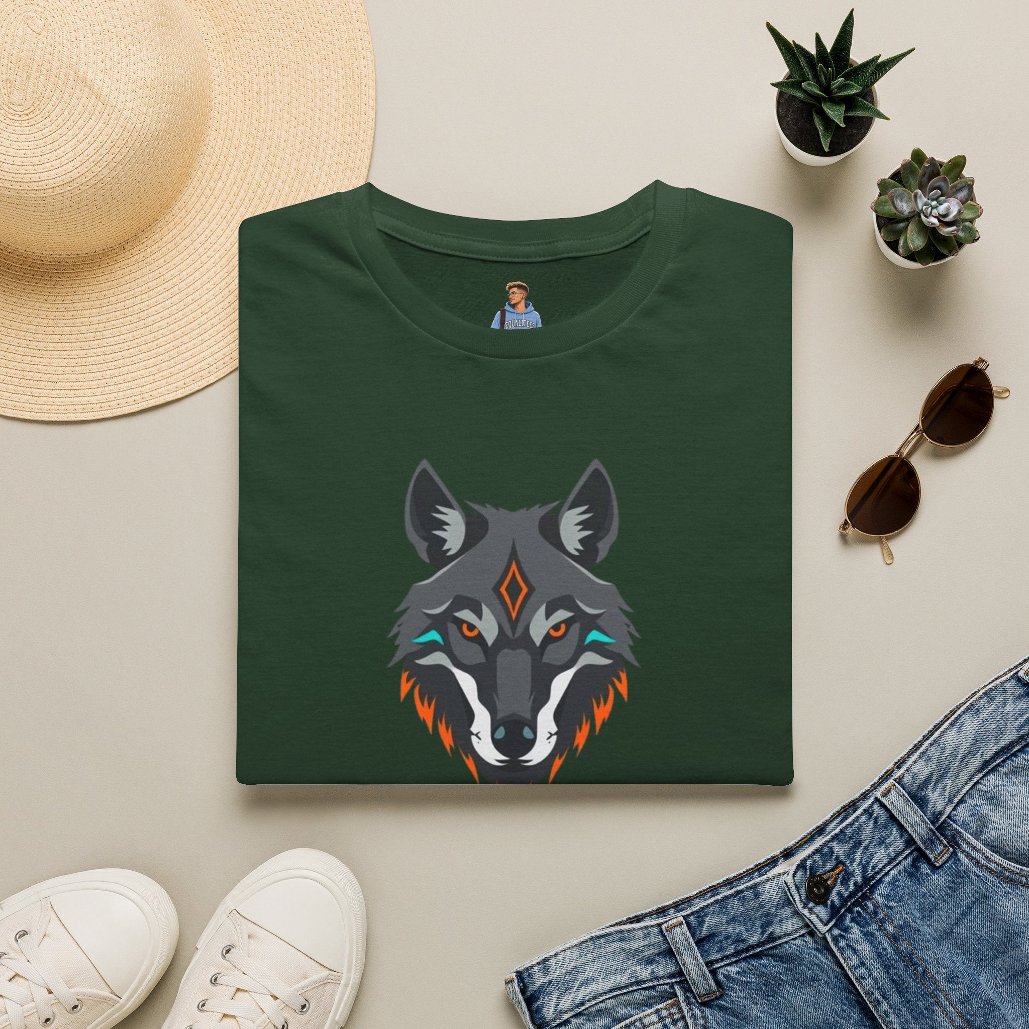 Mystical Wolf Design Unisex Softstyle T-shirt