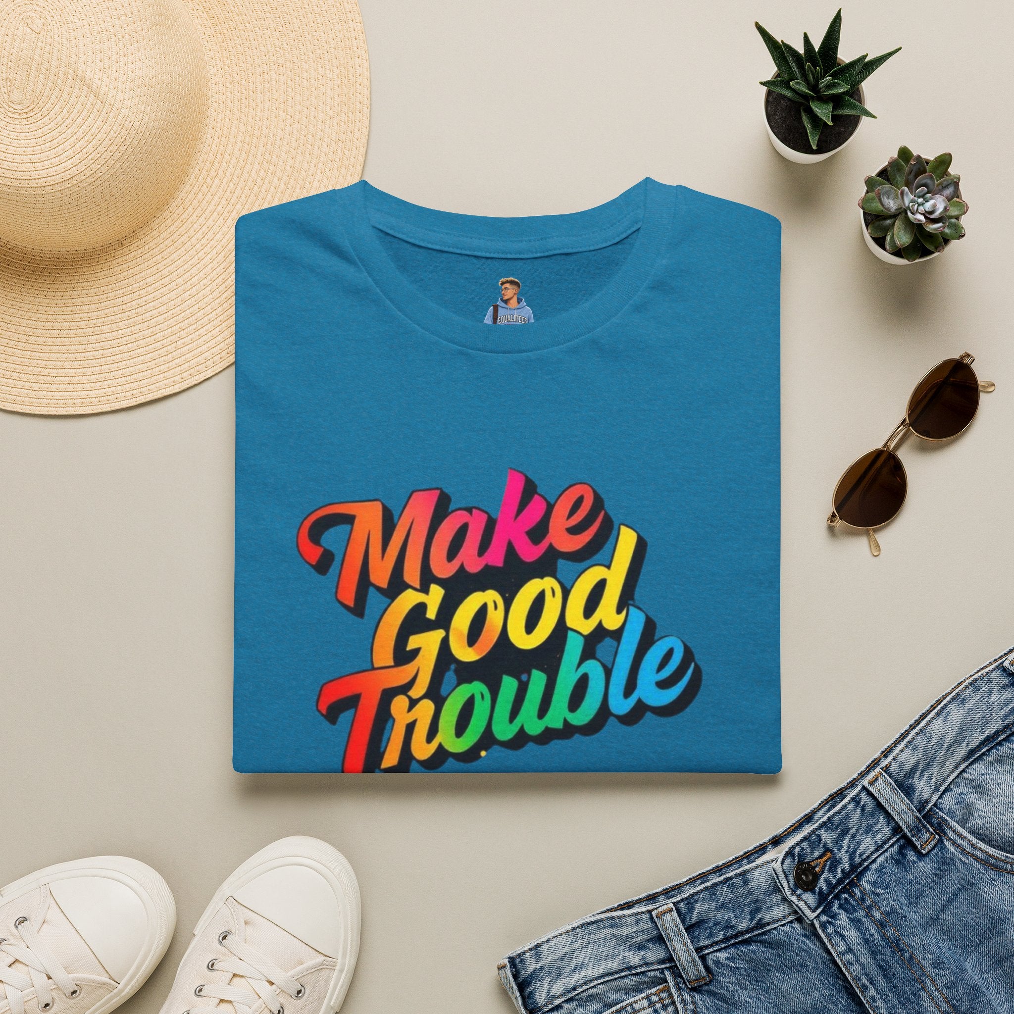 Make Good Trouble' Rainbow T-Shirt