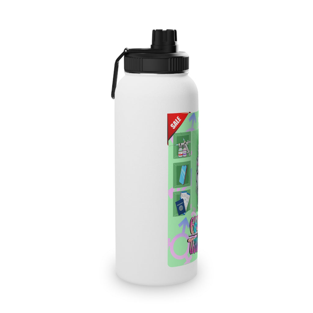 BTTF - Black Trans Travel Fund Logo Stainless Steel Sports Water Bottle