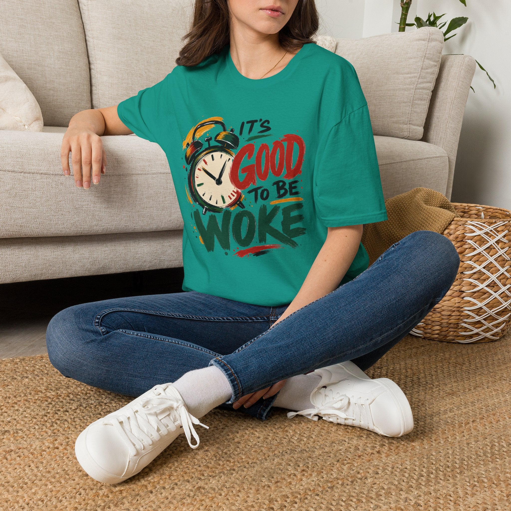 T-Shirt — "It's Good To Be Woke" Graphic Tee (Alarm Clock Design)