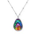 Colorful Rainbow Teardrop Pendant Necklace