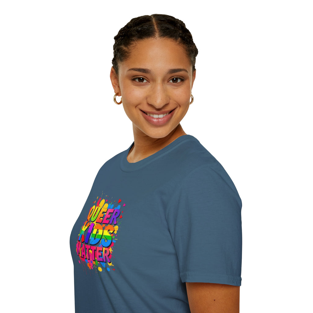 Queer Kids Matter Unisex Softstyle T-Shirt - Celebrate Inclusivity & Pride