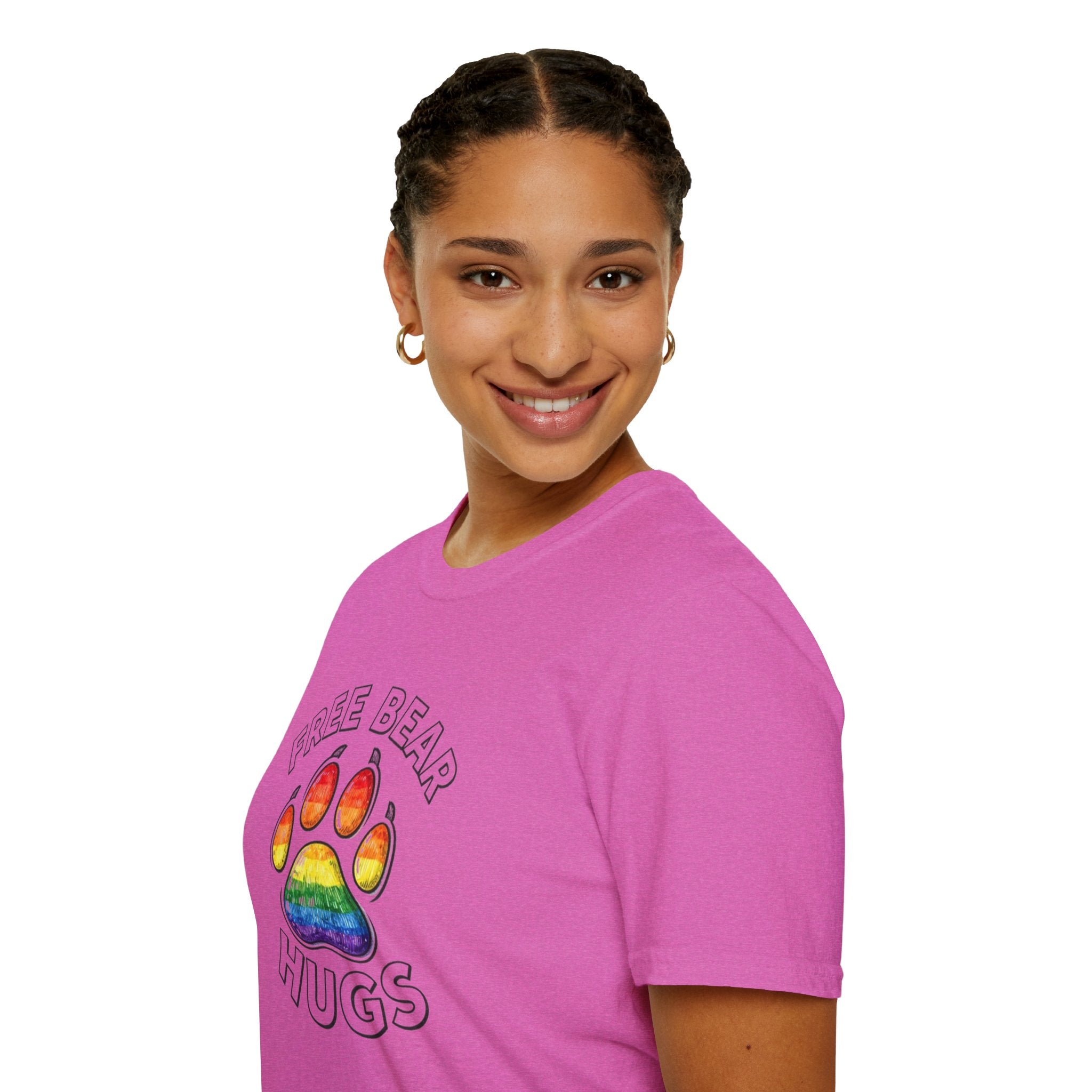 Free Bear Hugs Rainbow Paw T-Shirt
