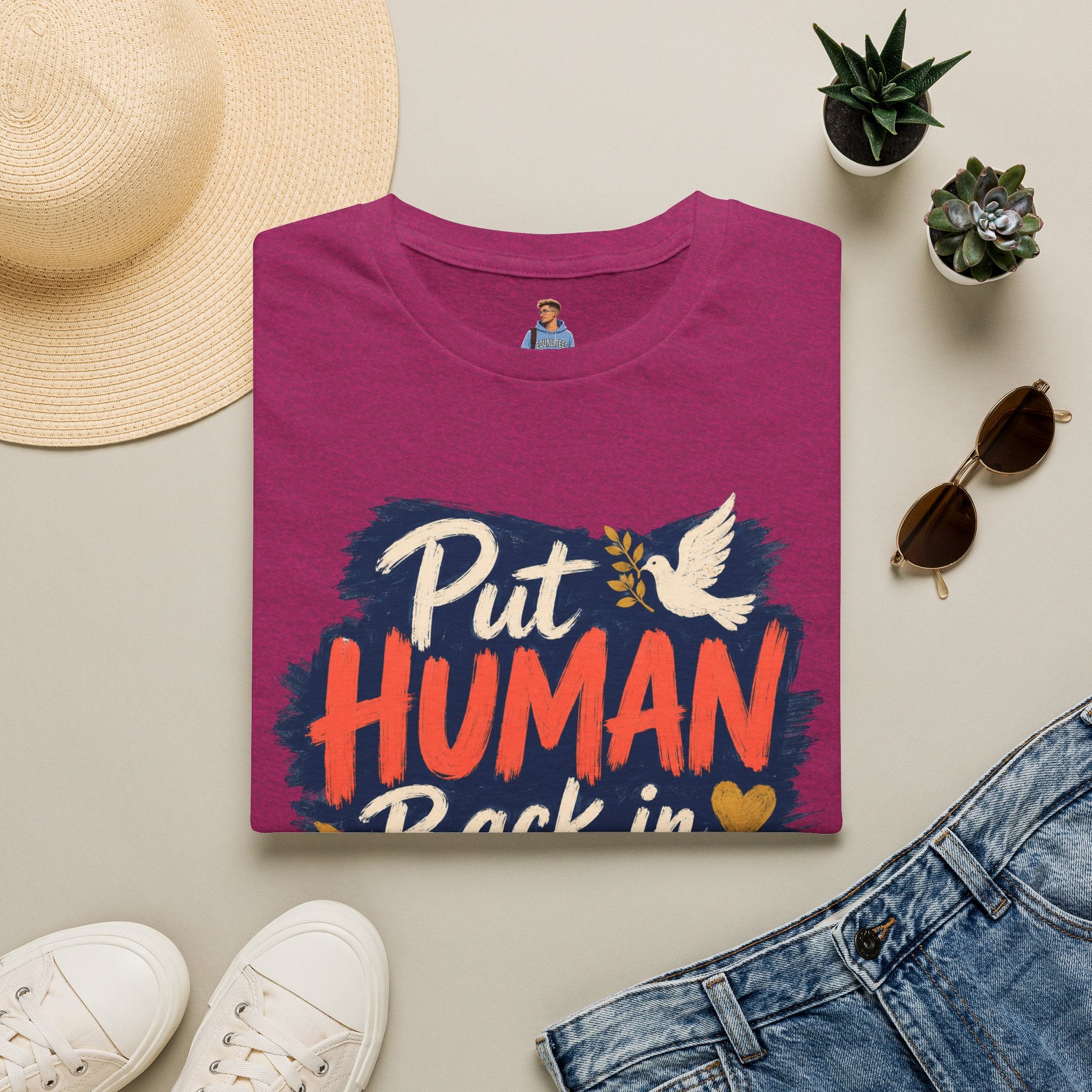 Put Human Back in Humanity T-Shirt — Inspirational Peace Dove Tee